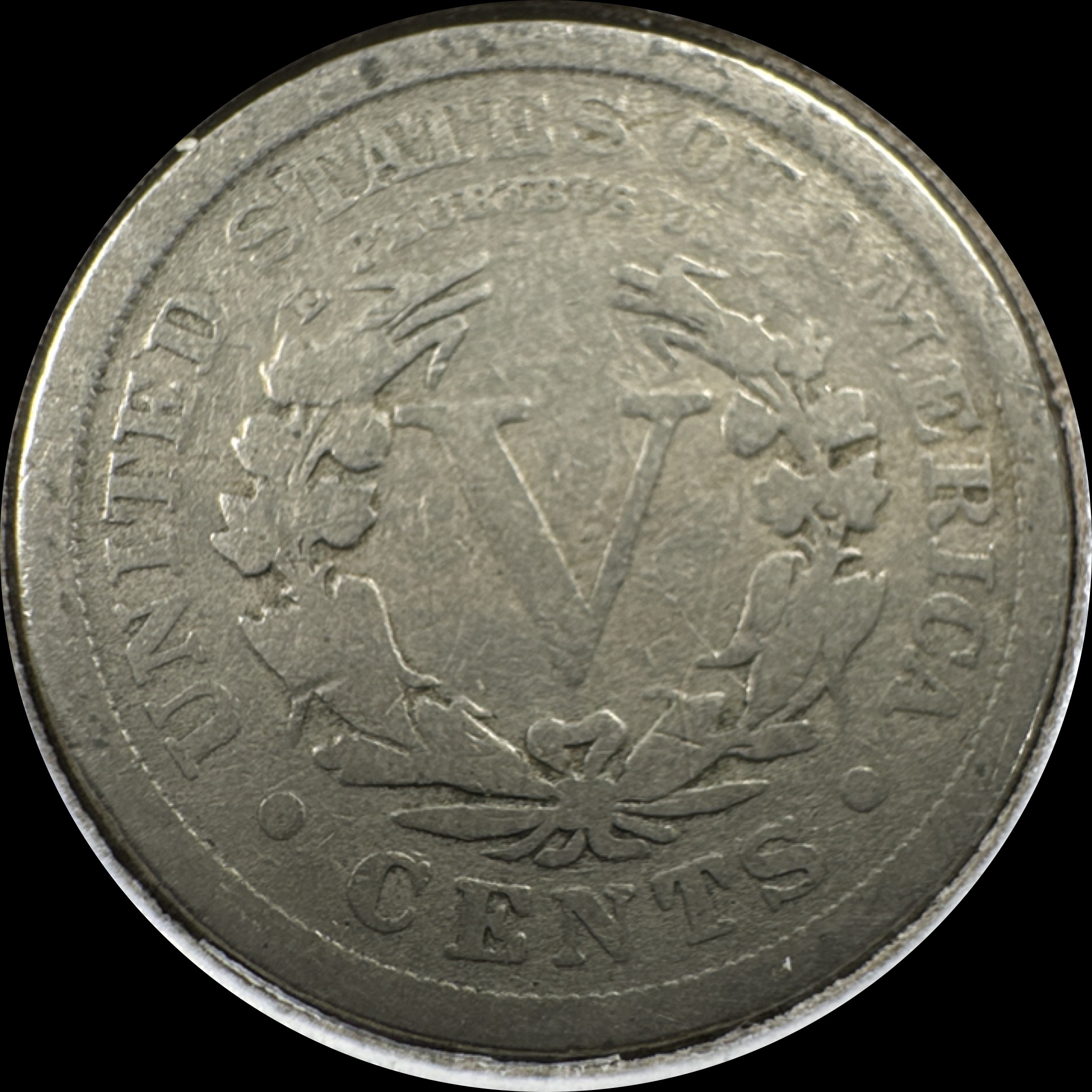 1911-P Liberty V Nickel Ungraded — back