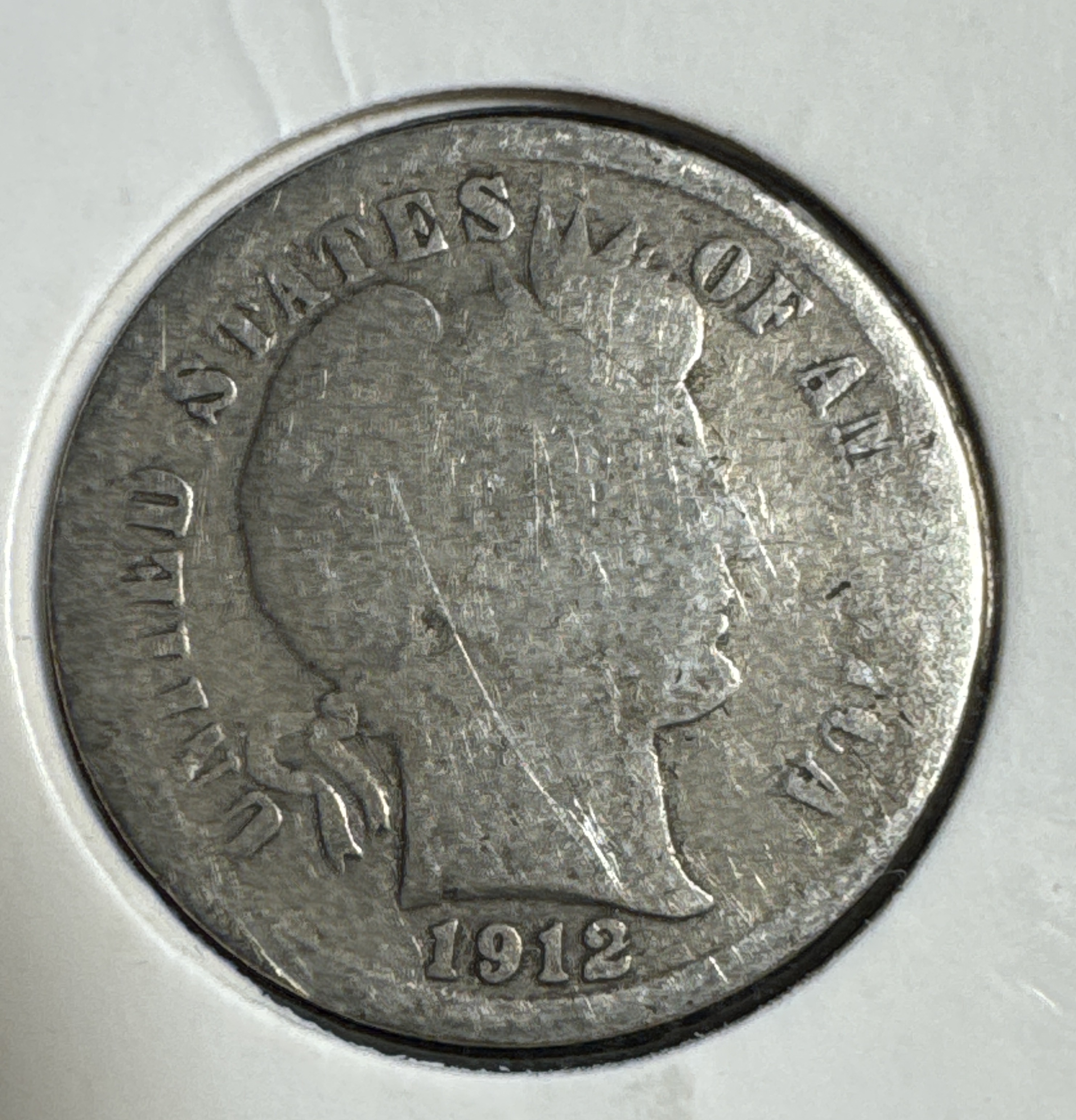 1912-S Barber Dime Ungraded
