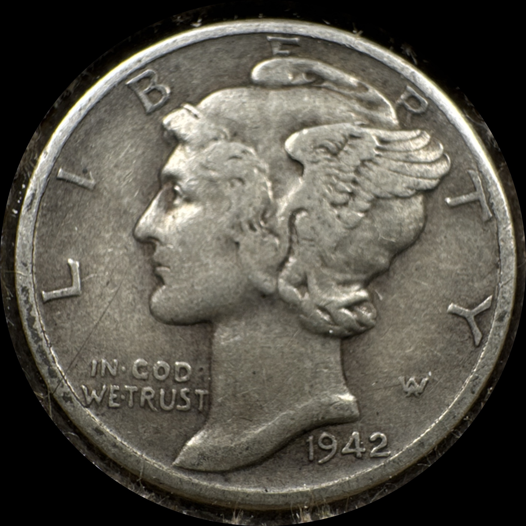 1942-D Mercury Dime Ungraded