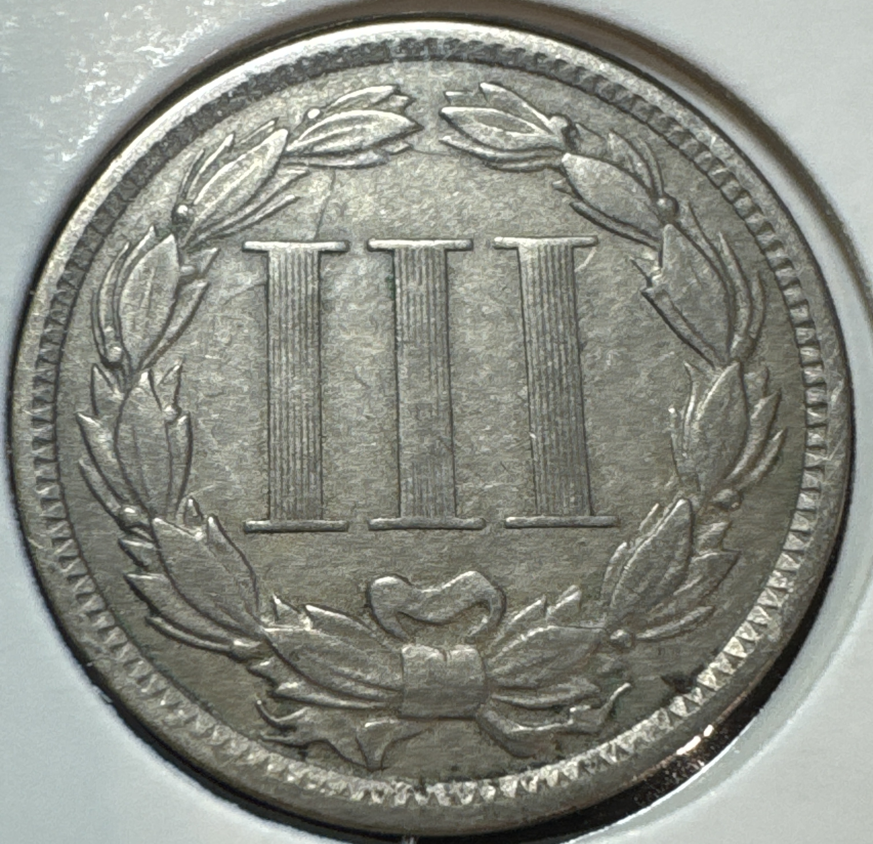 1869-P 3-Cent Nickel Ungraded — back