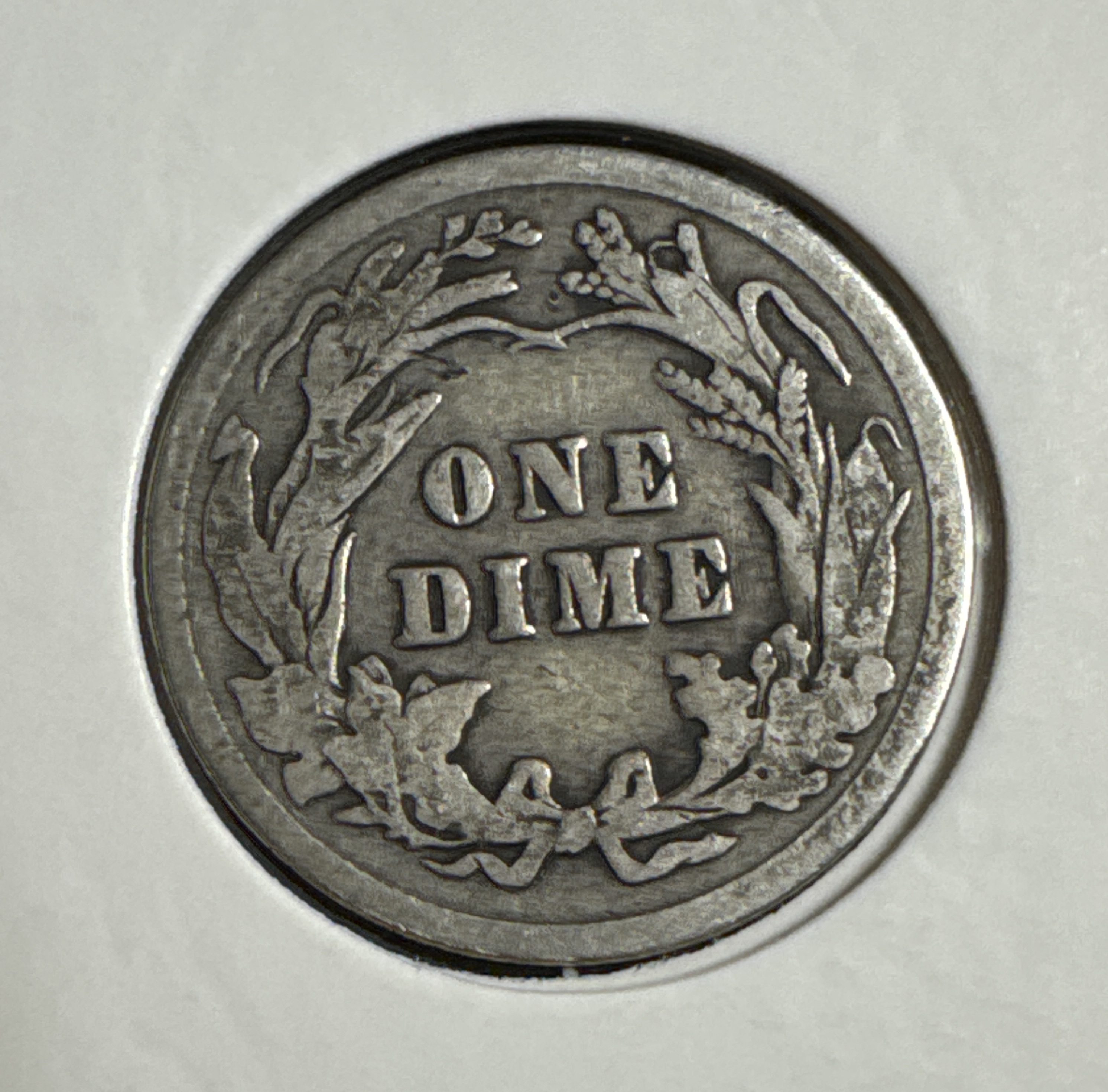 1912-P Barber Dime Ungraded — back