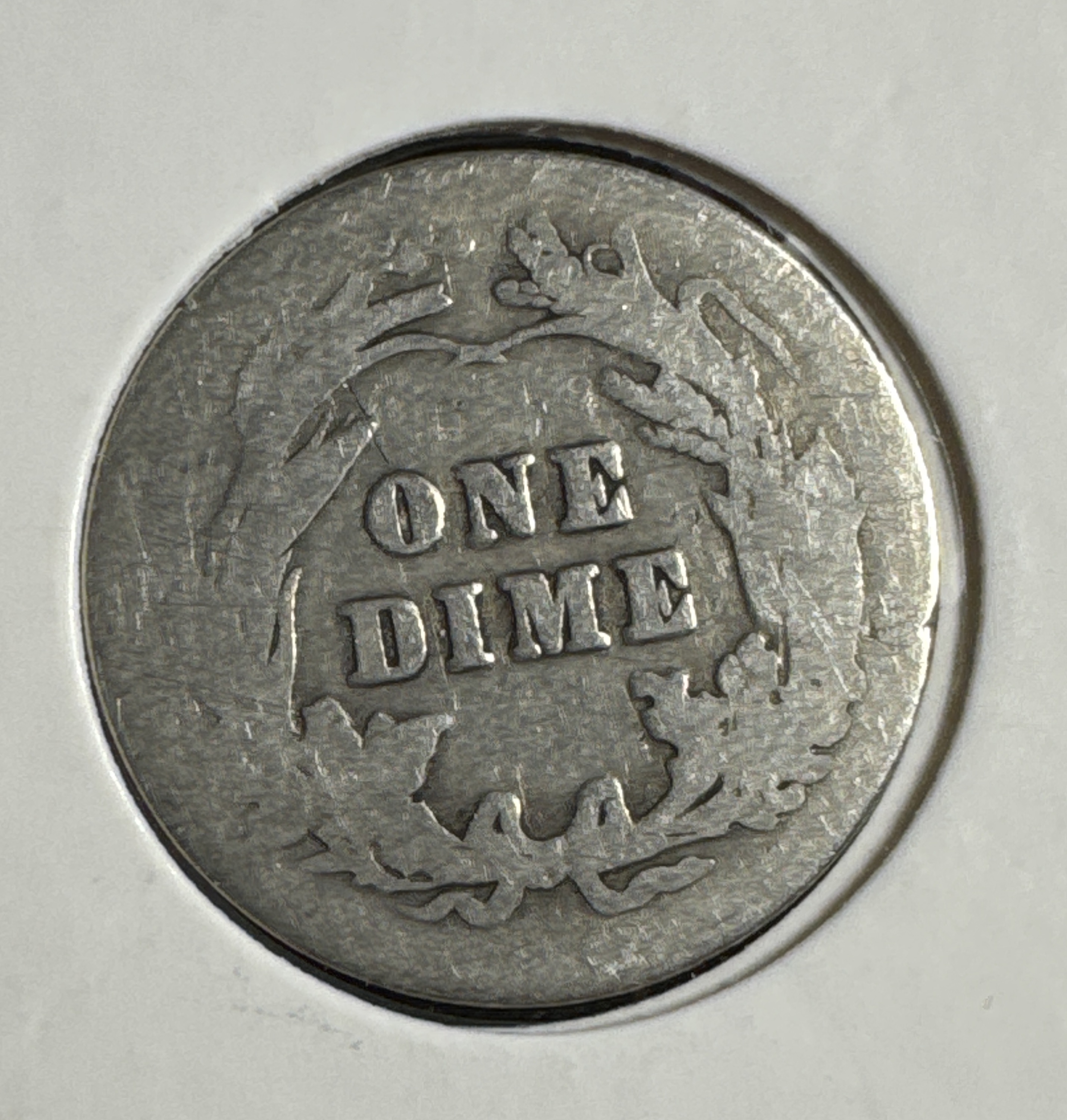 1912 Barber Dime Ungraded — back