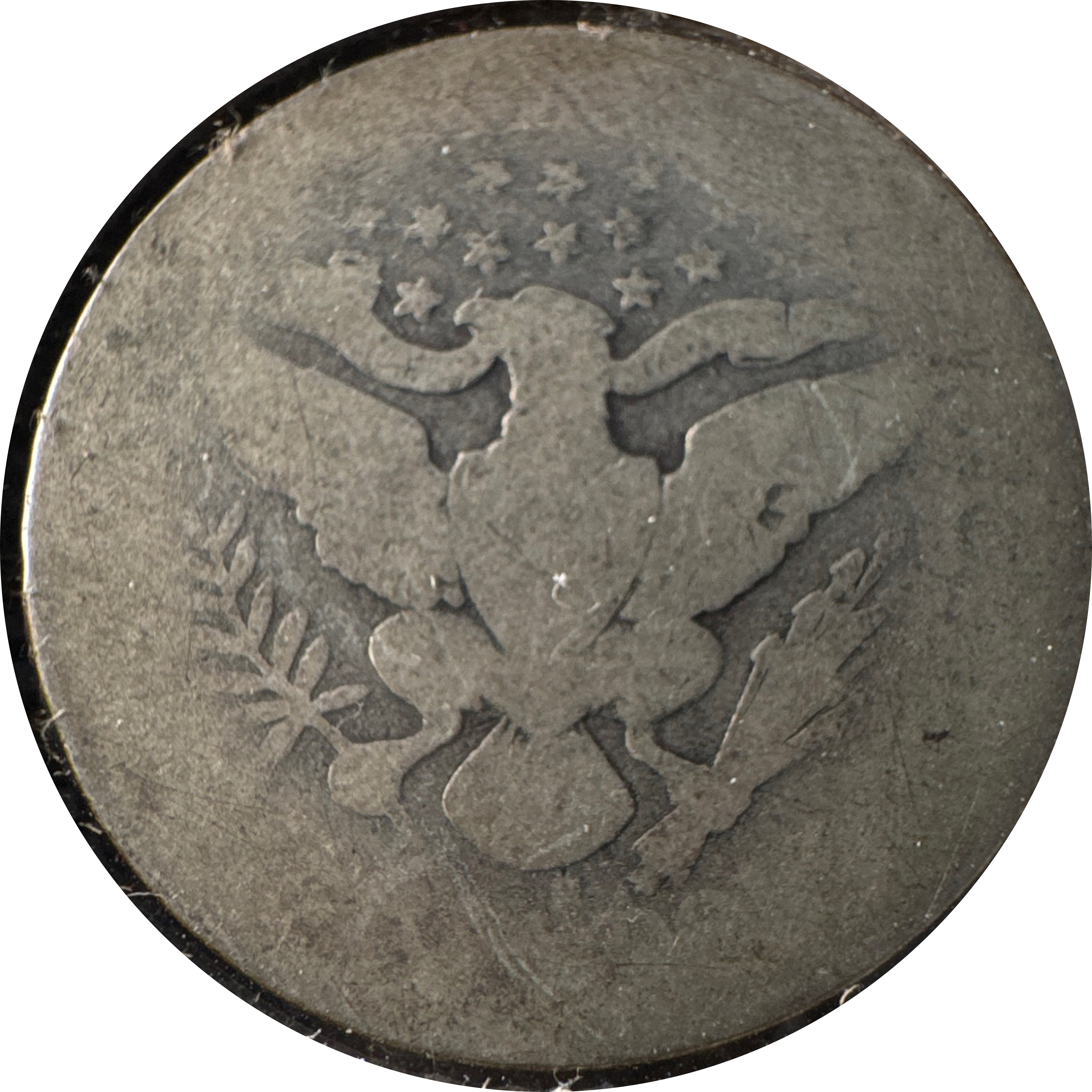 1902-S Barber Quarter Ungraded — back