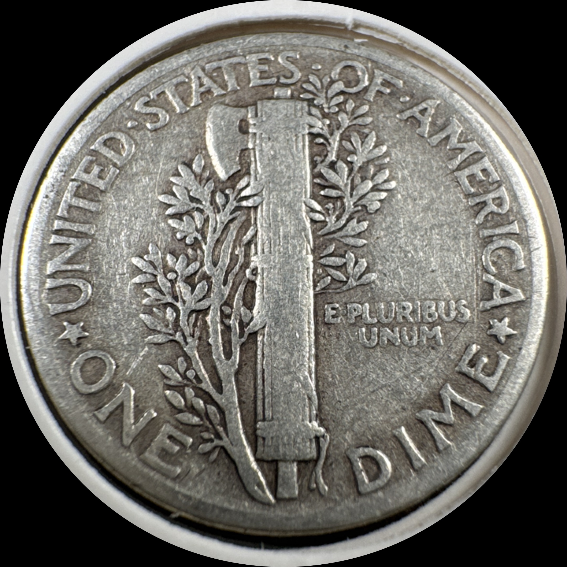 1942-P Mercury Dime Ungraded — back