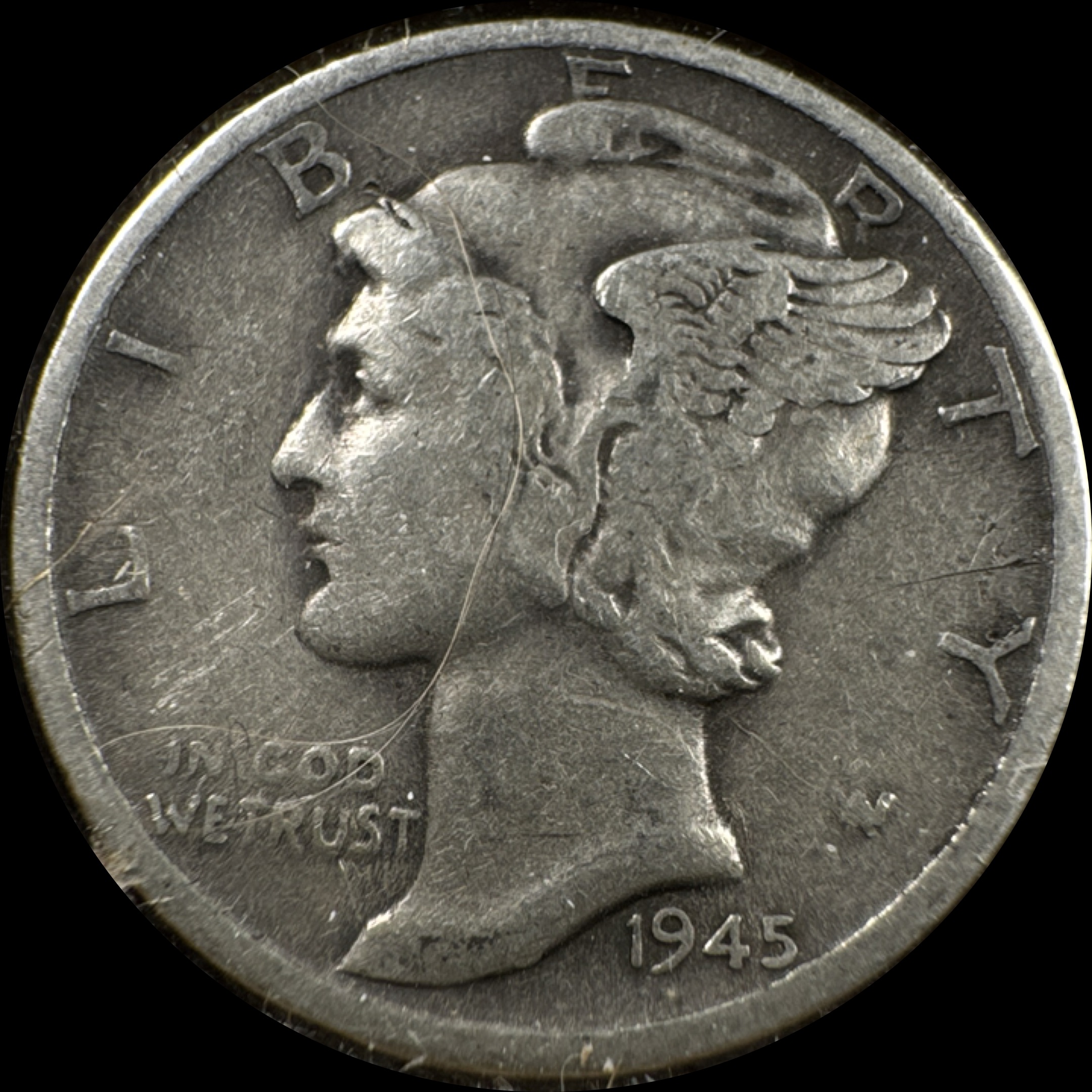 1945-S Mercury Dime Ungraded