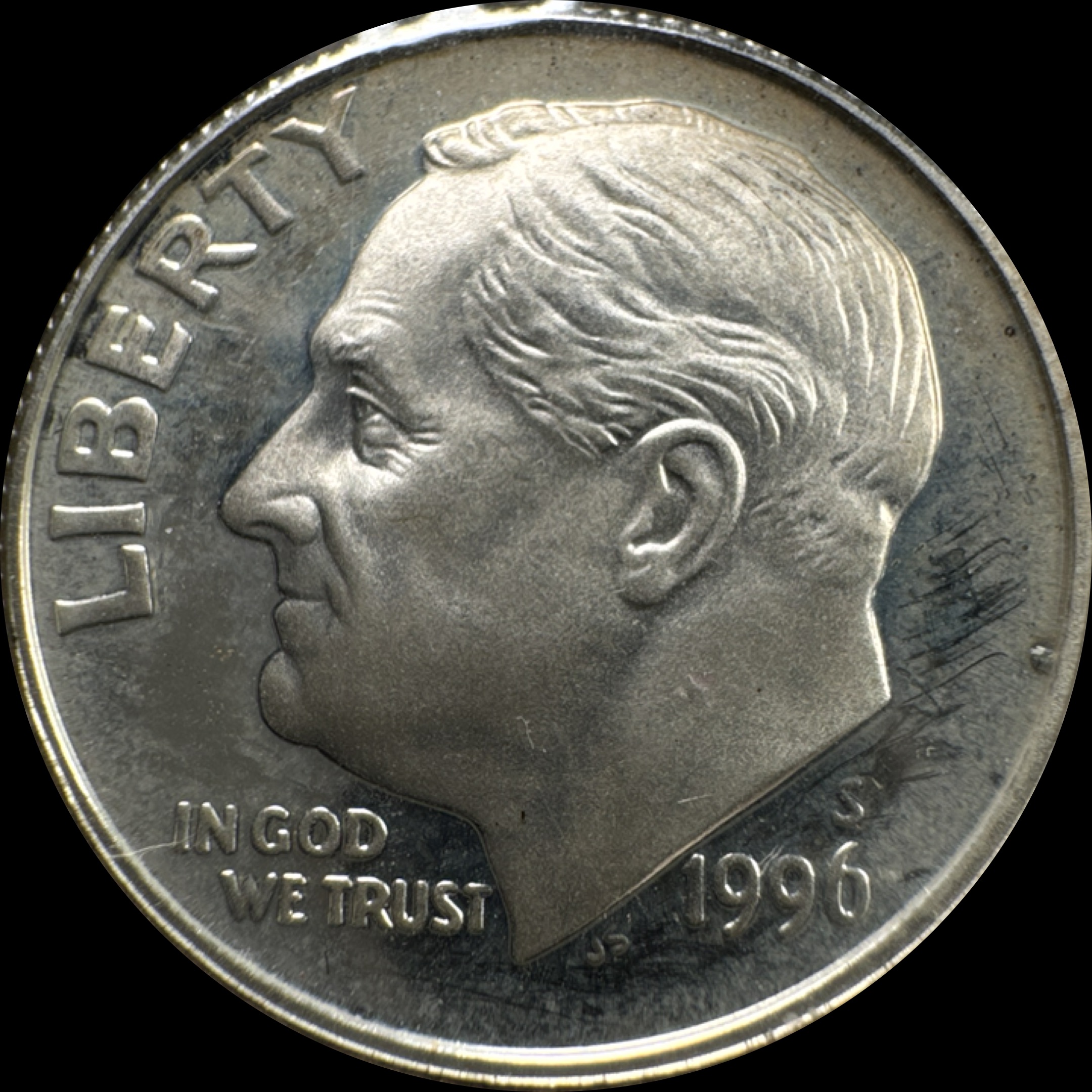 1996-S Roosevelt Dime Ungraded