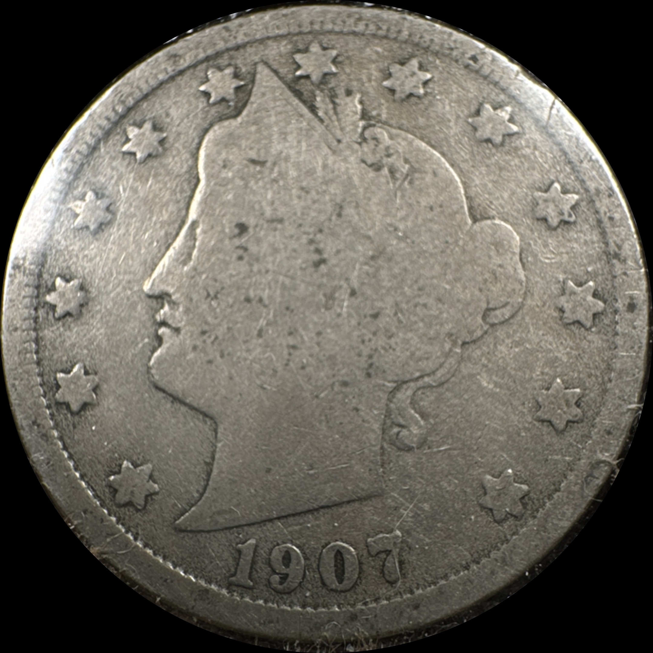 1907-P Liberty V Nickel Ungraded
