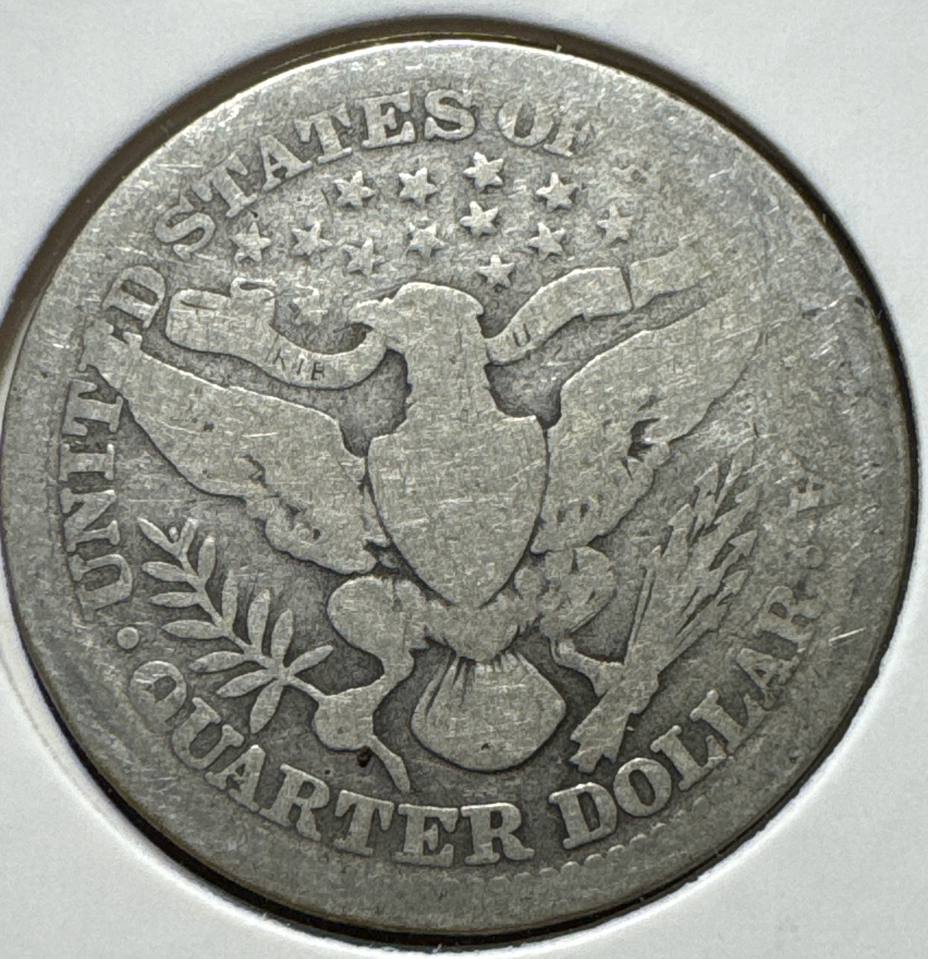 1912-P Barber Quarter Ungraded — back