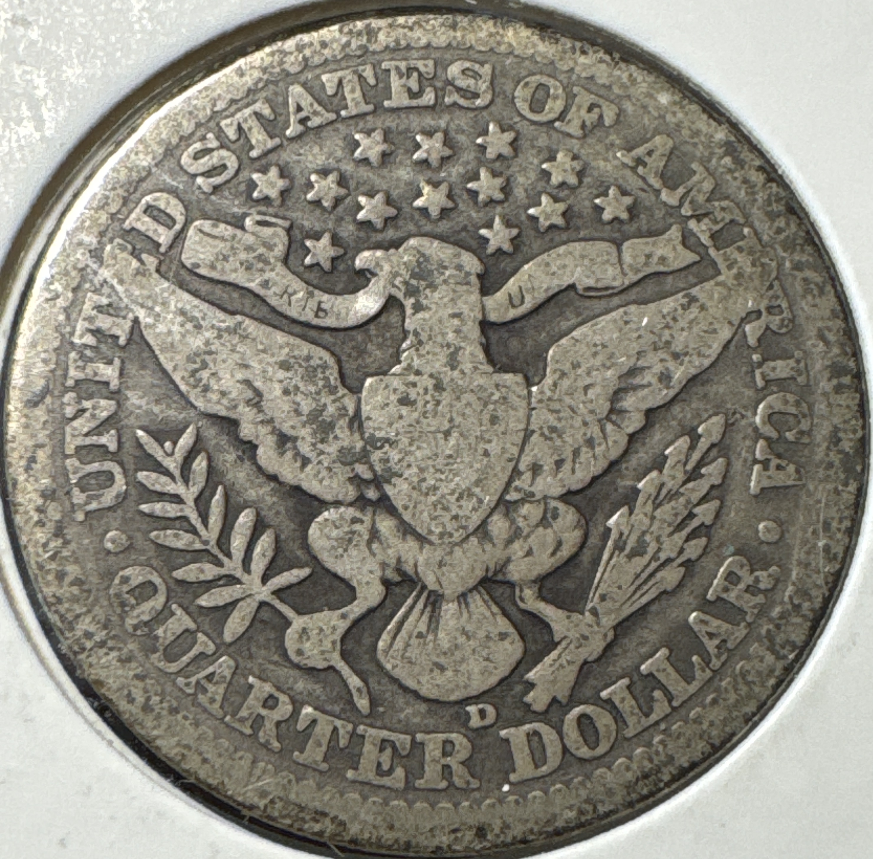 1914-D Barber Quarter Ungraded — back