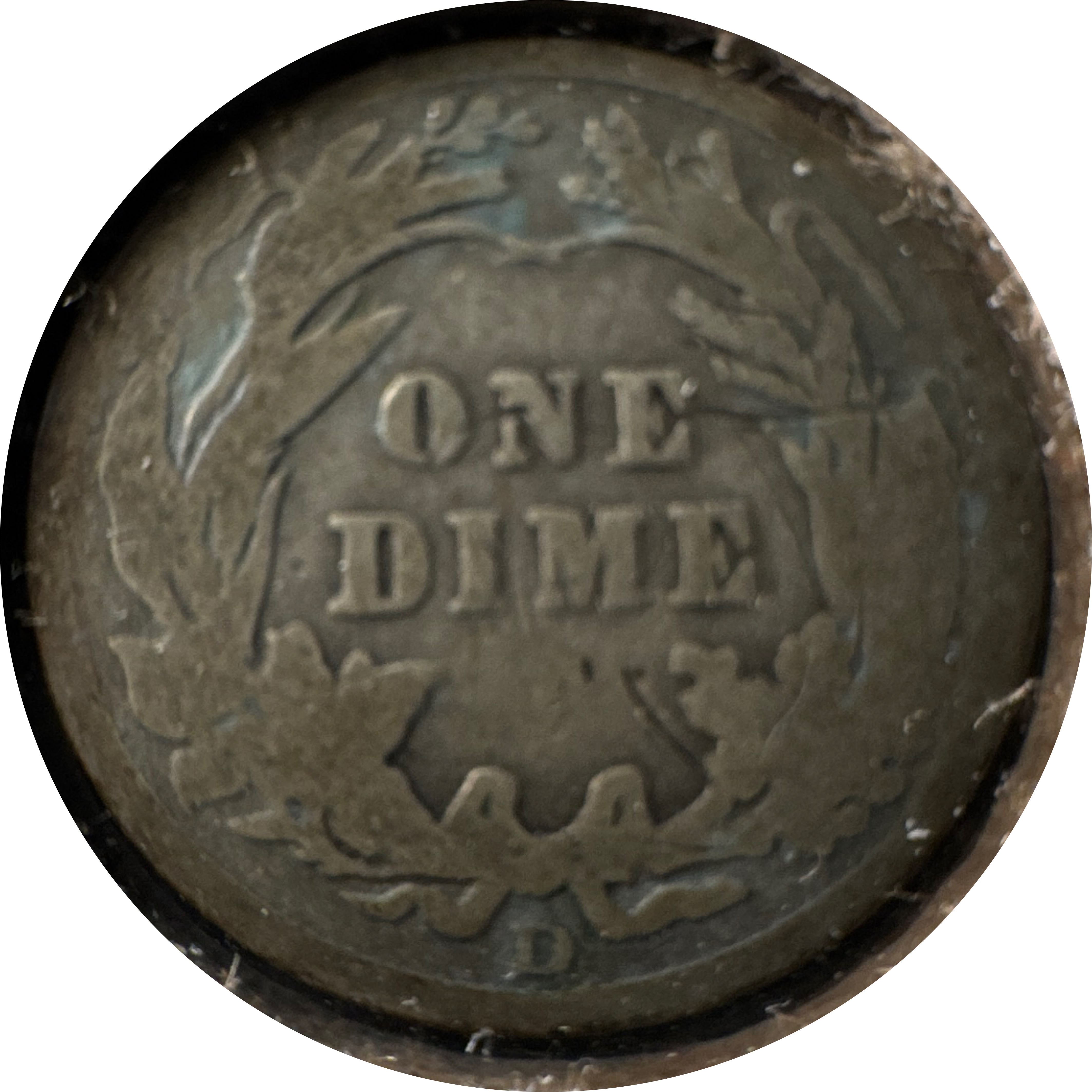 1911-D Barber Dime Ungraded — back