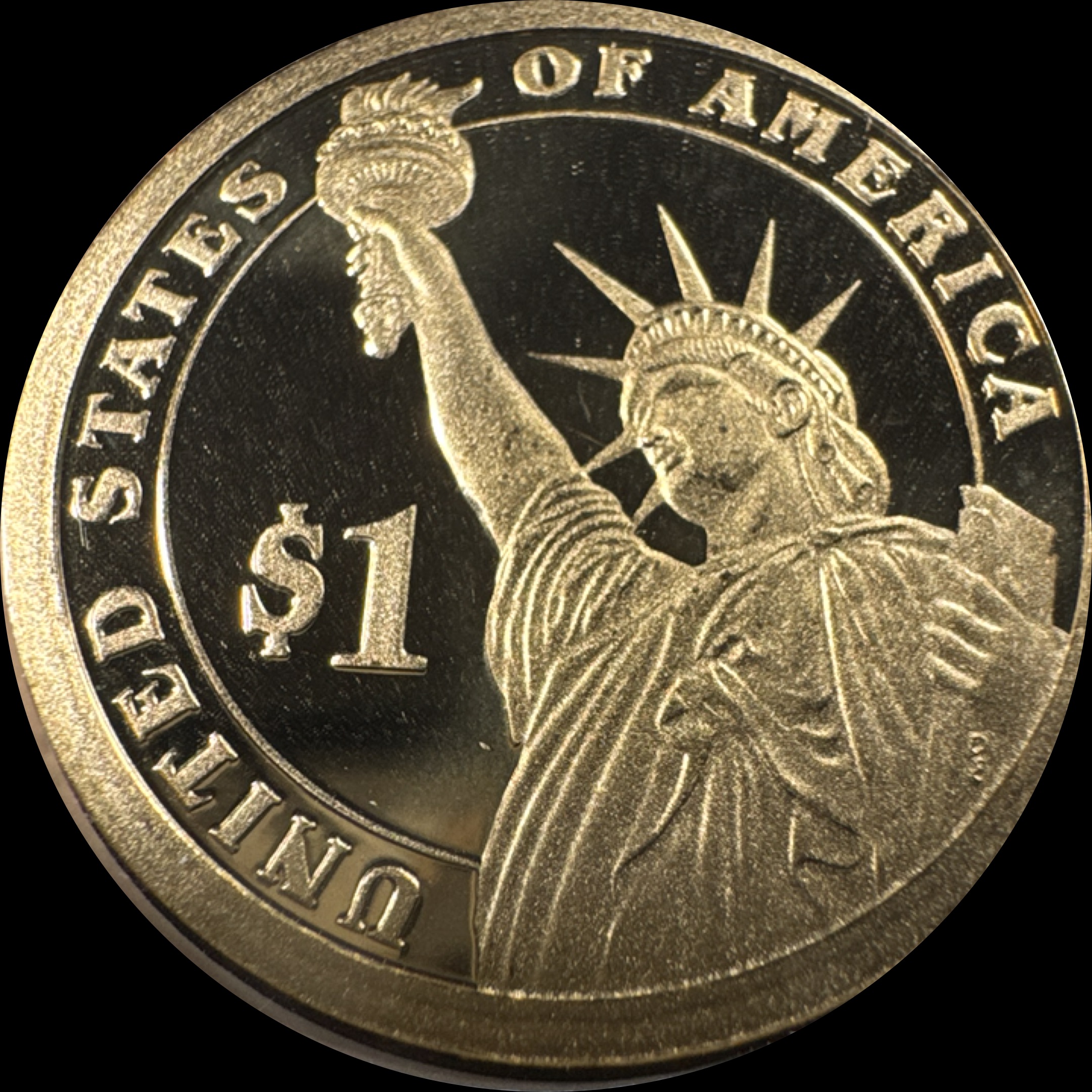 2009-S Presidential Dollar Ungraded — back