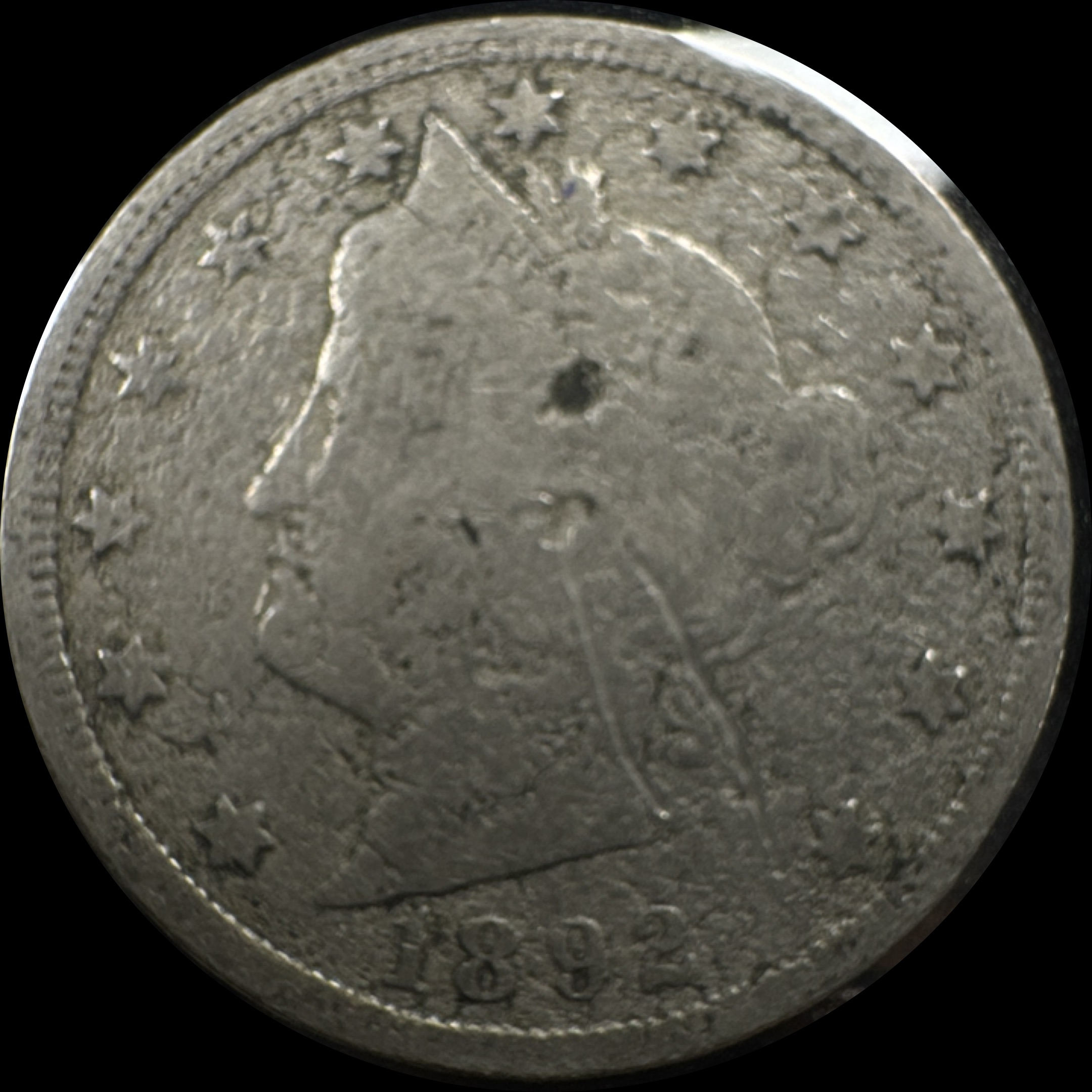 1892-P Liberty V Nickel Ungraded