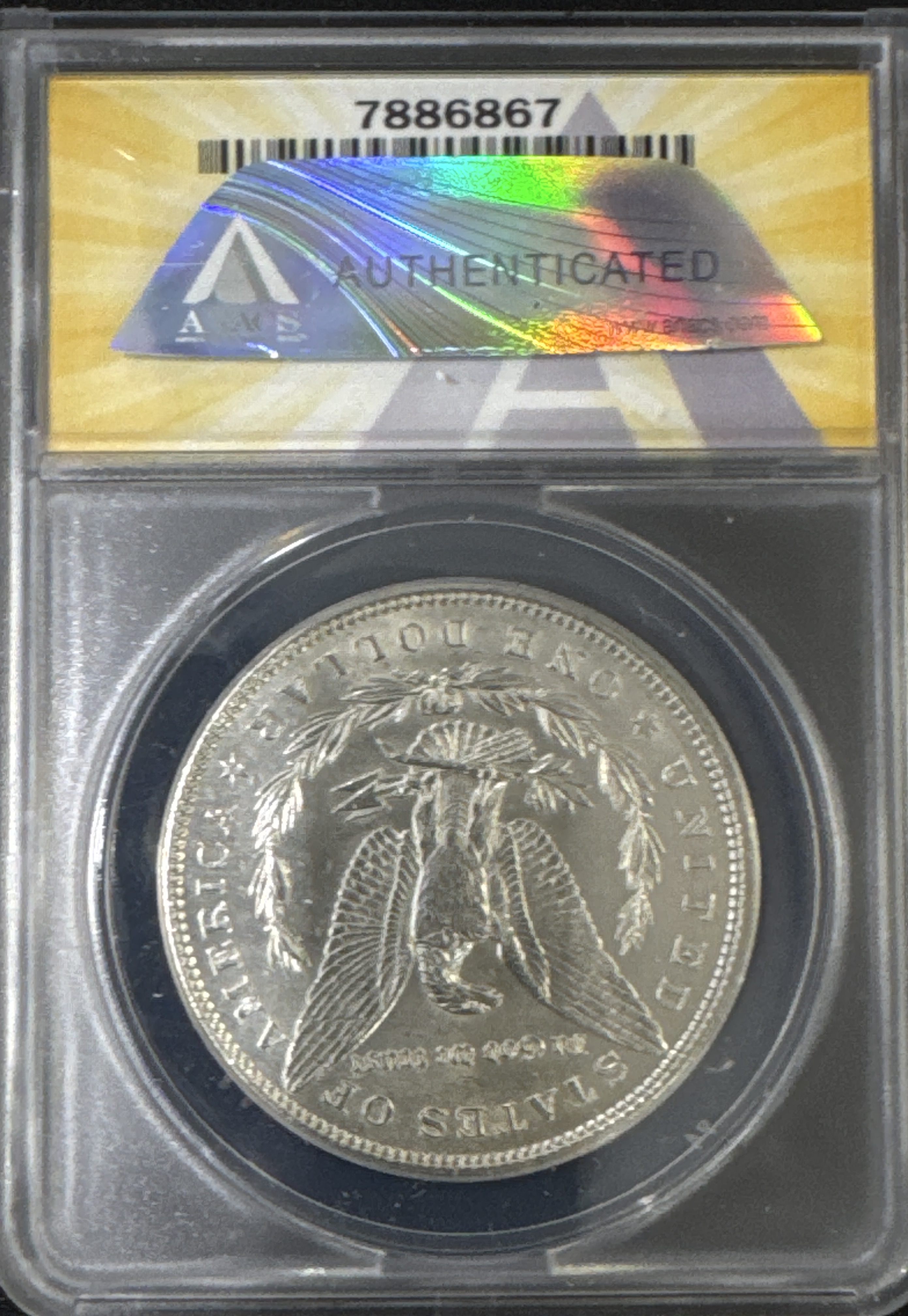 1886-P Morgan Dollar AU58 — back