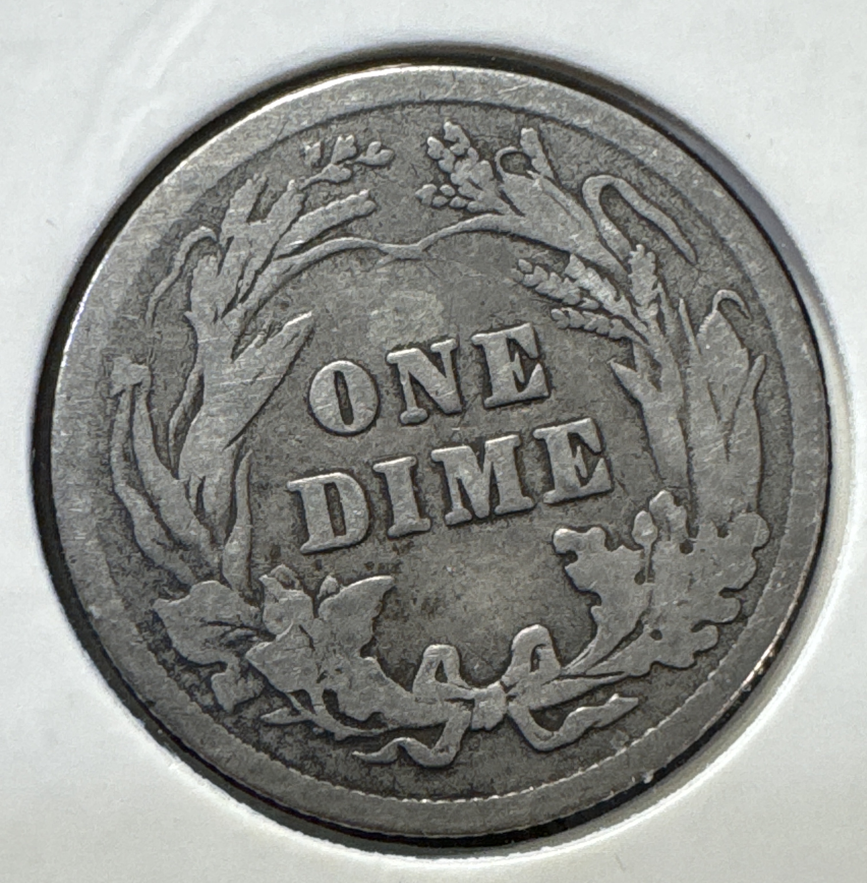 1916-P Barber Dime Ungraded — back