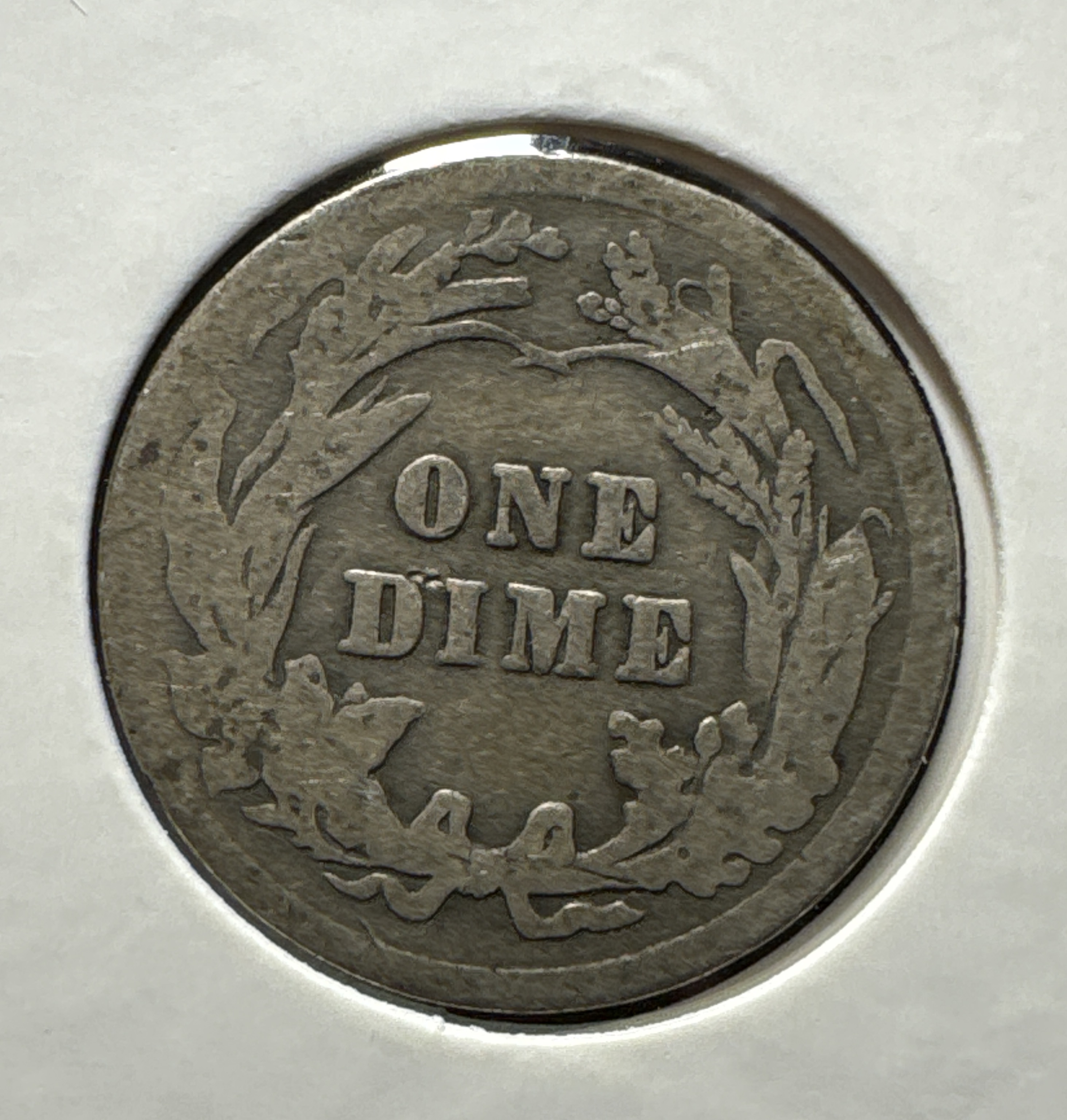 1913-P Barber Dime Ungraded — back