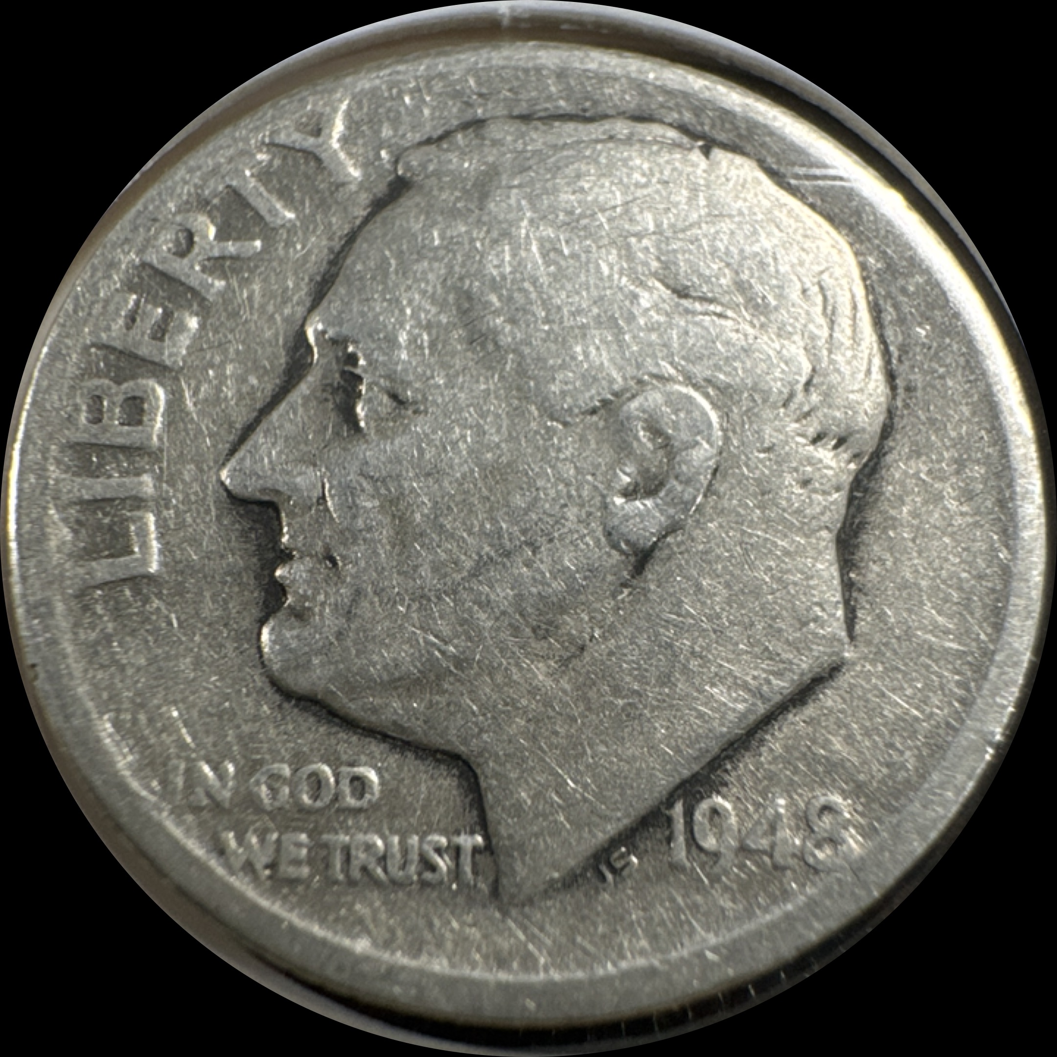 1948-D Roosevelt Dime Ungraded