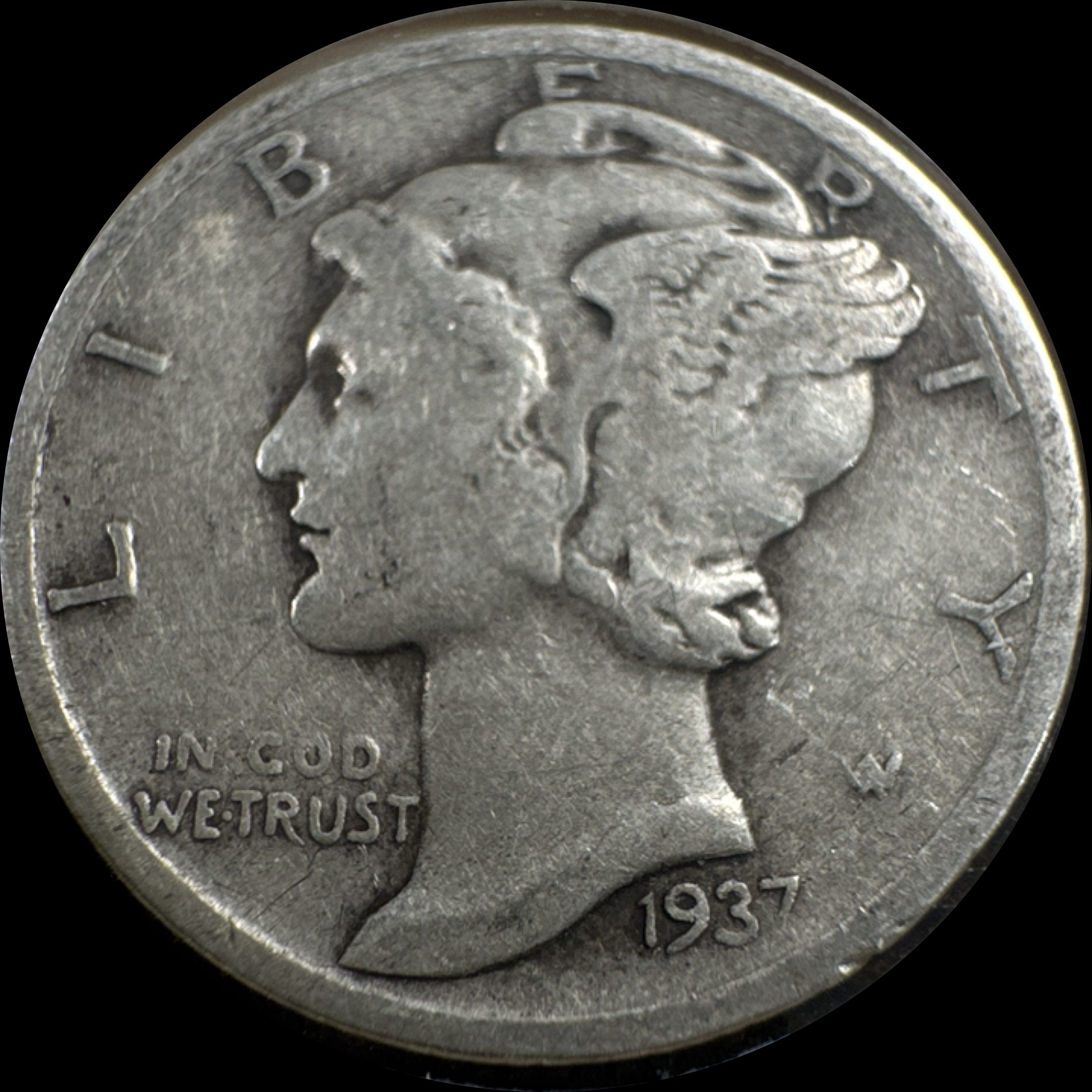 1937-S Mercury Dime Ungraded
