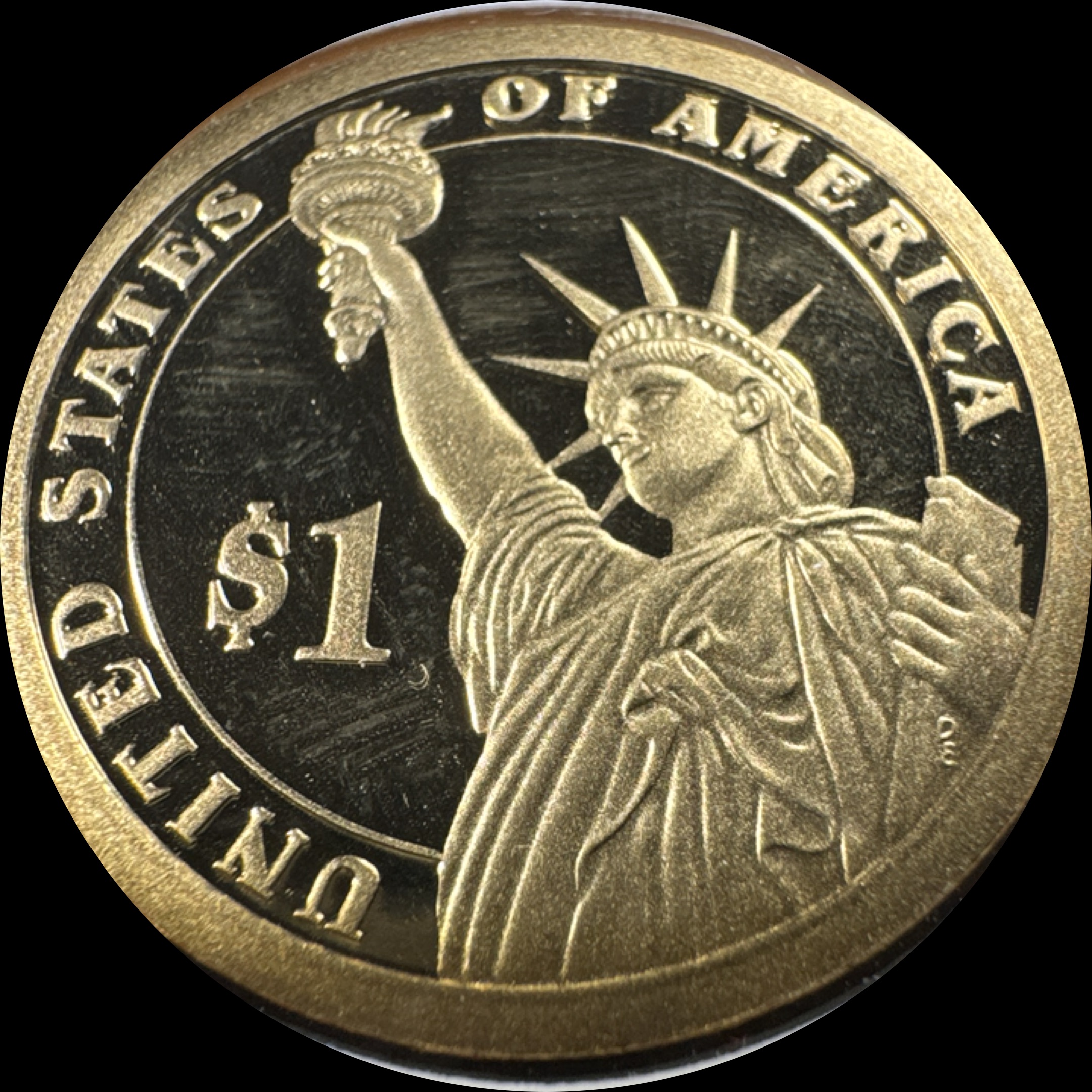 2008-S Presidential Dollar Ungraded — back