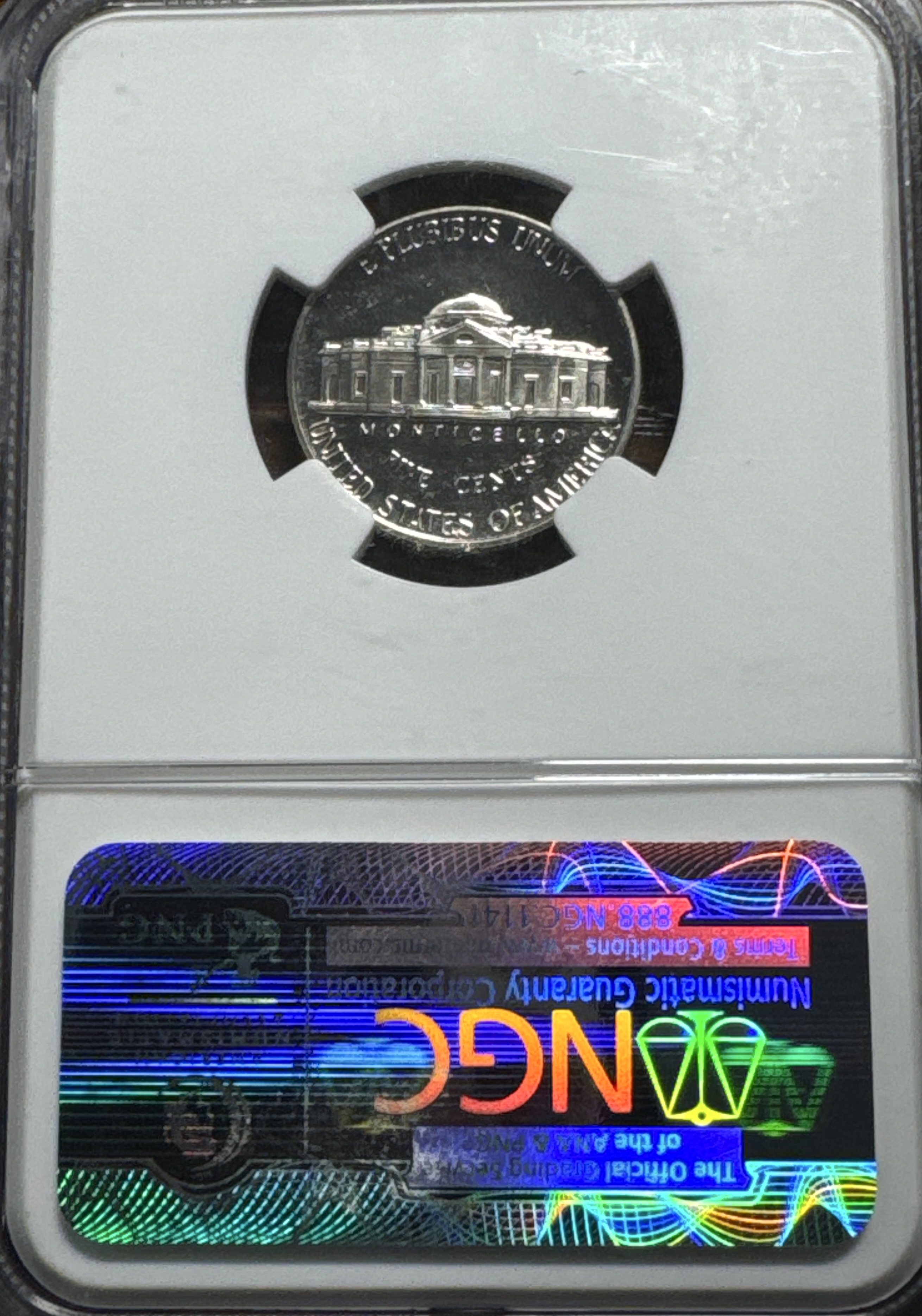 1990-S Jefferson Nickel PF69 — back