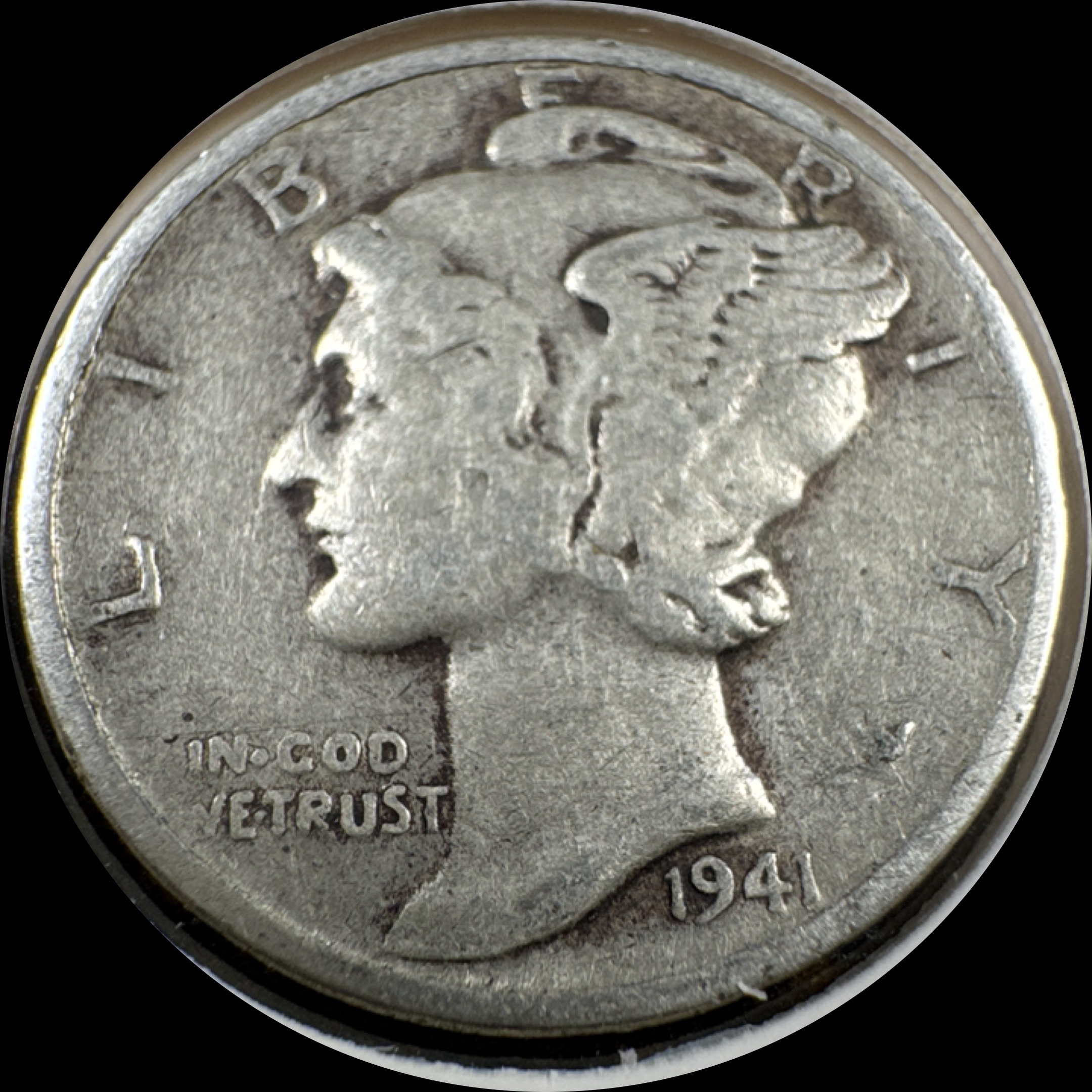 1941-P Mercury Dime Ungraded
