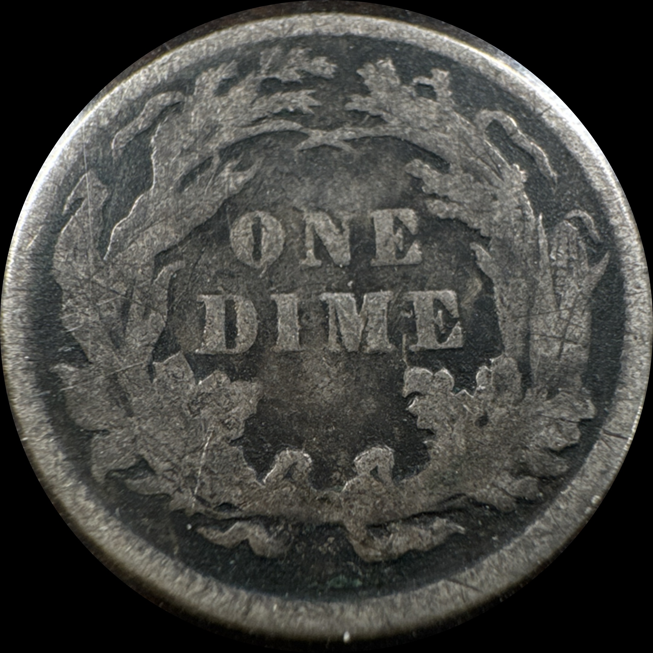 1887-P Seated Liberty Dime Ungraded — back