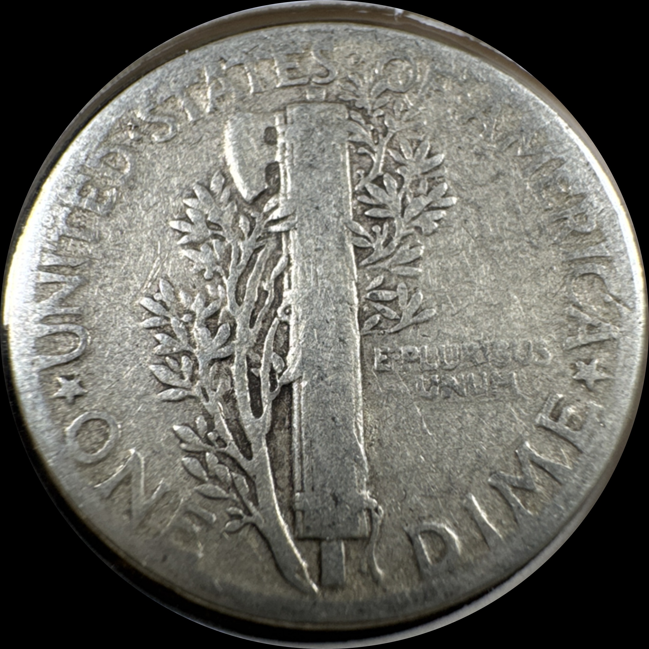 1945-P Mercury Dime Ungraded — back