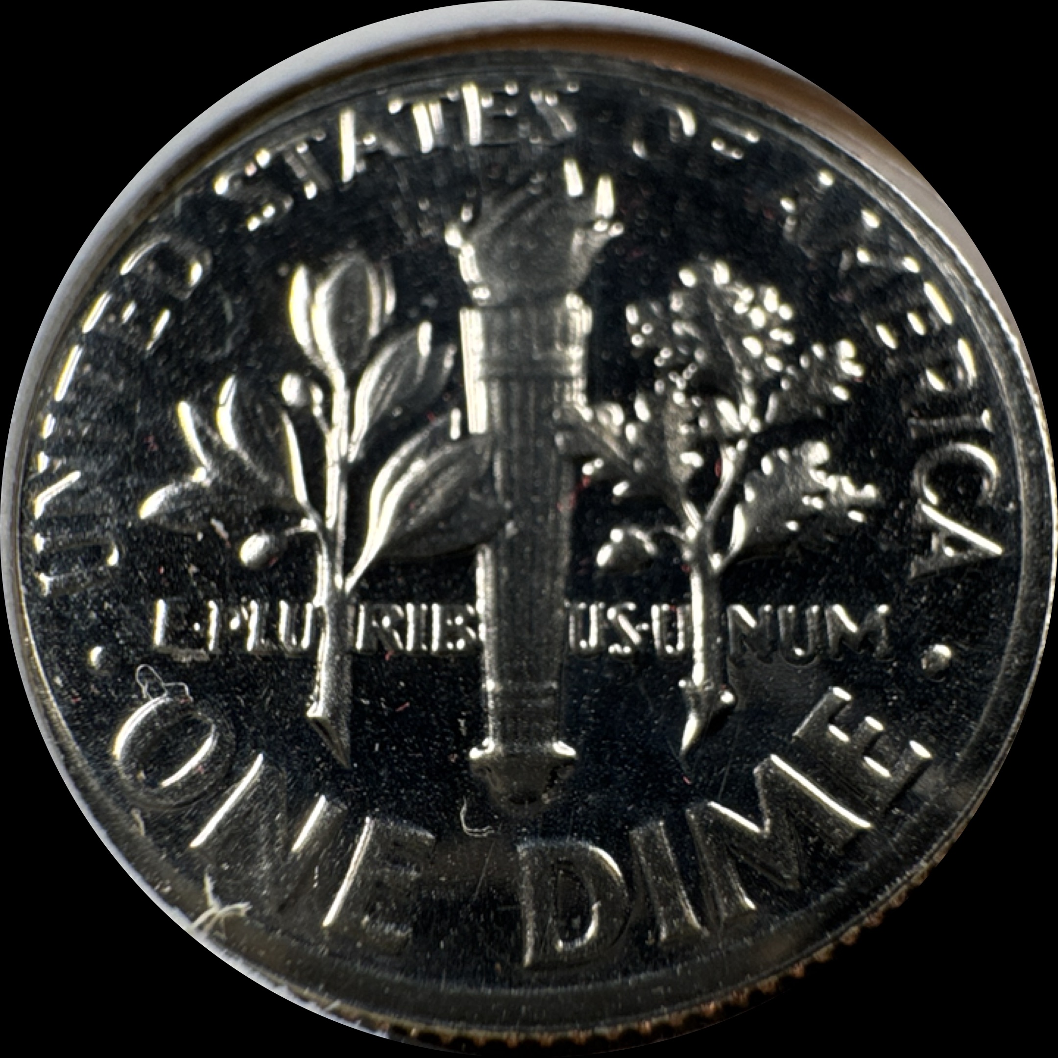1974-S Roosevelt Dime Ungraded — back