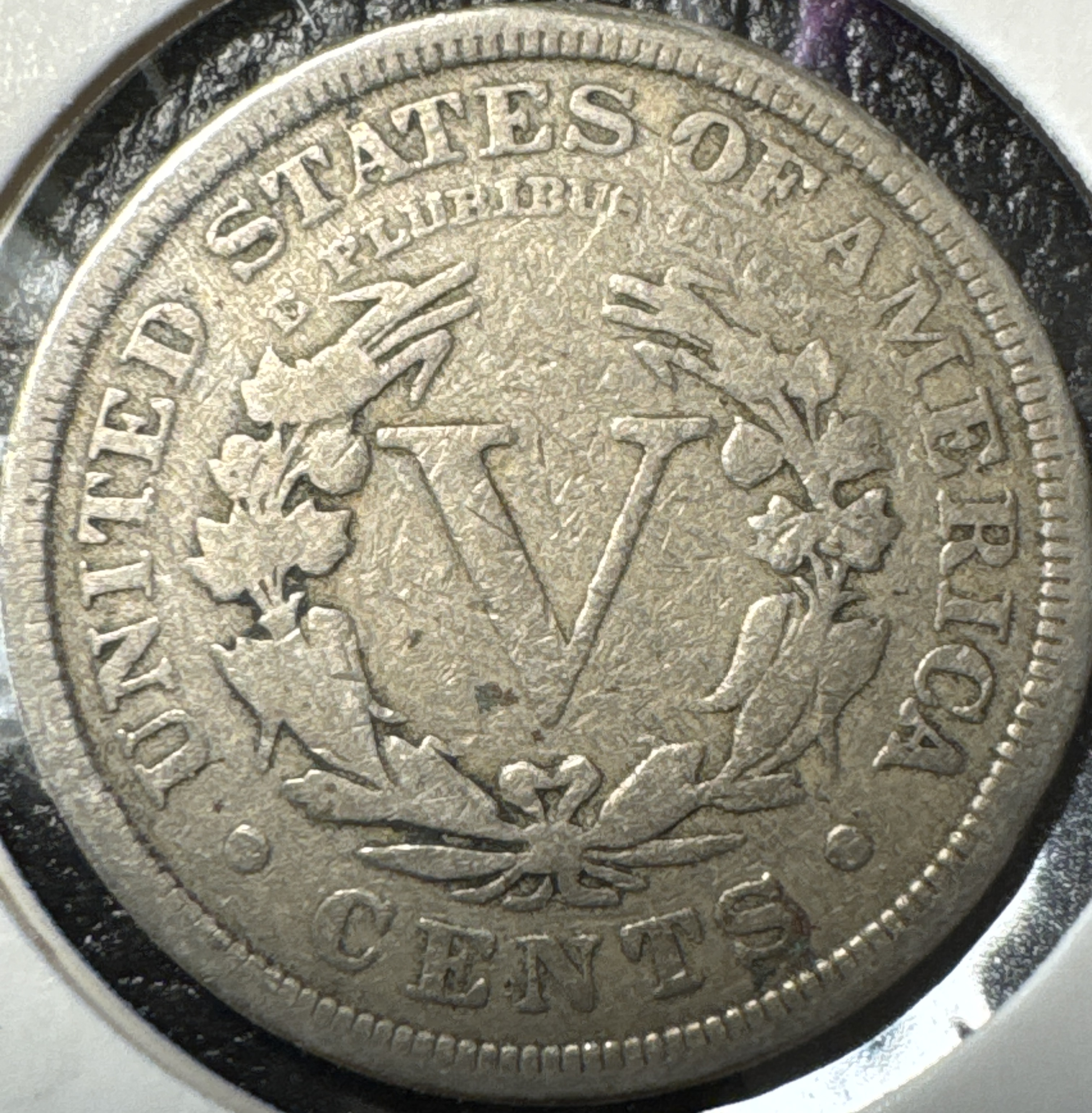 1908-P Liberty V Nickel Ungraded — back