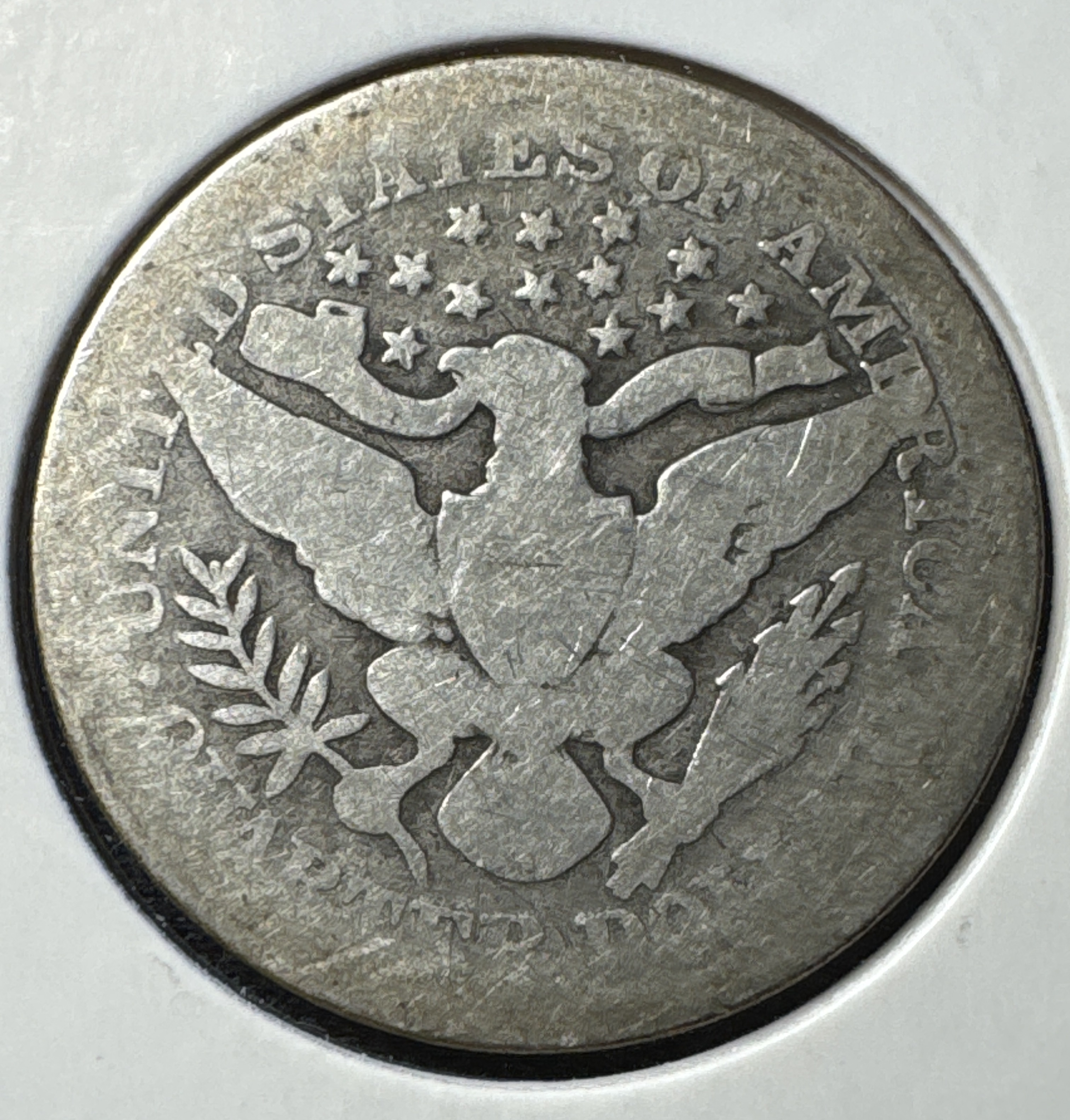 1893-P Barber Quarter Ungraded — back