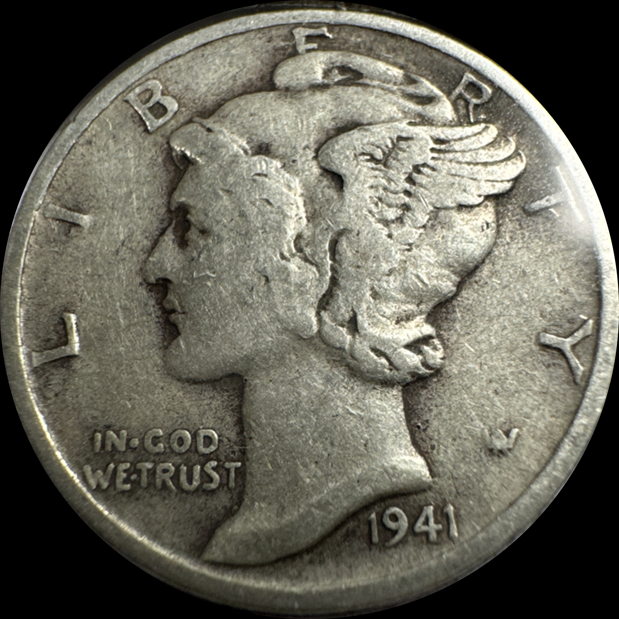 1941-P Mercury Dime Ungraded
