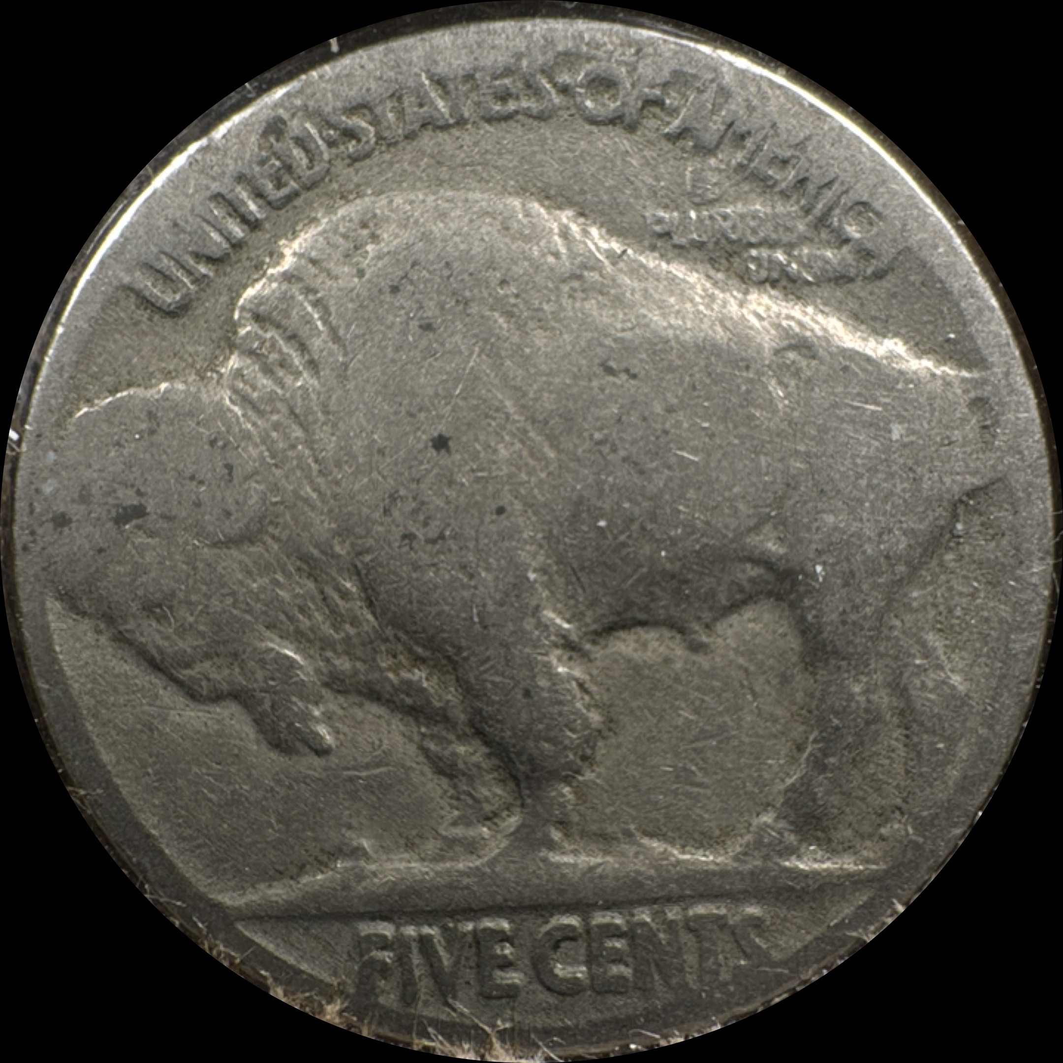 1937-P Buffalo Nickel Ungraded — back