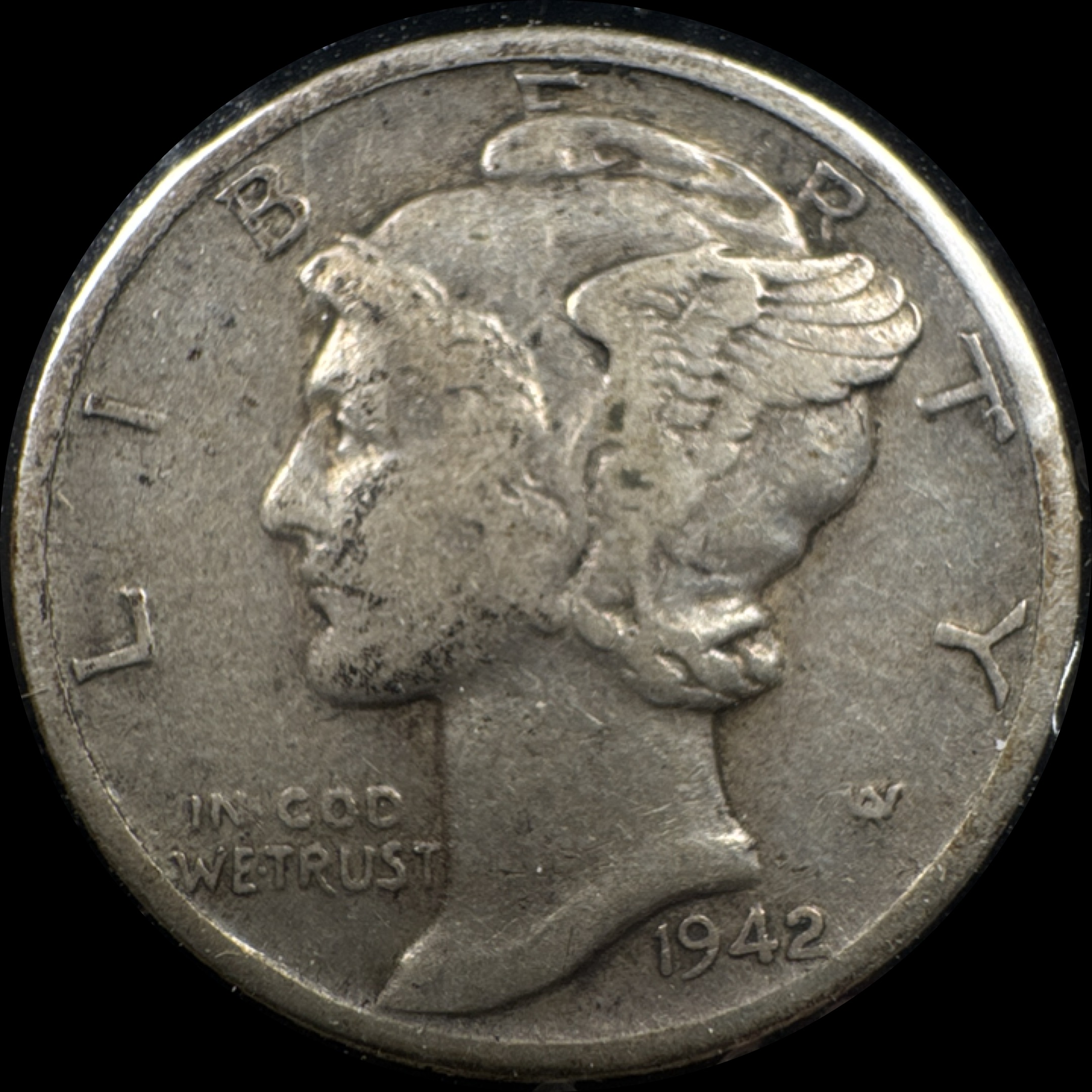 1942-D Mercury Dime Ungraded