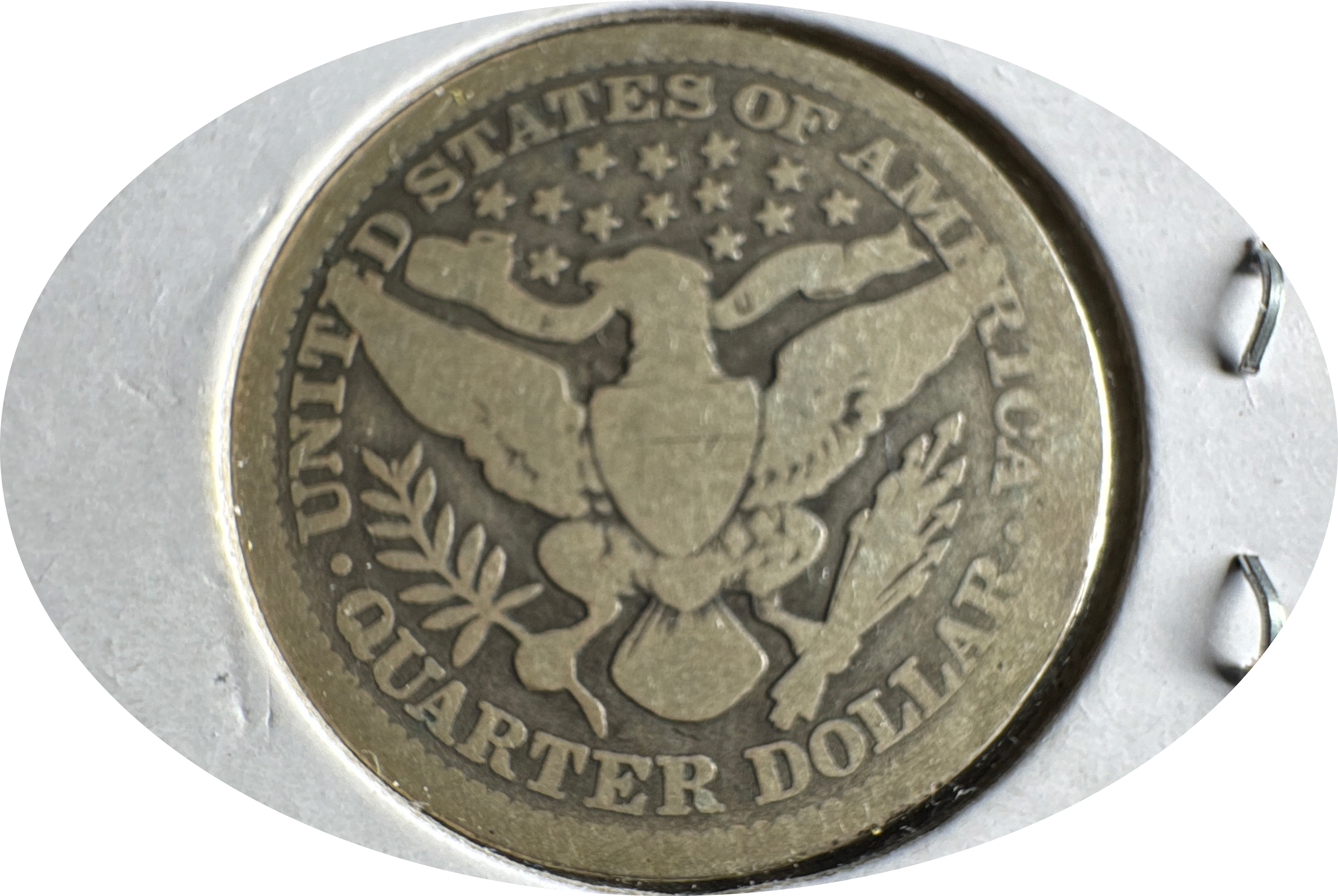 1910-P Barber Quarter Ungraded — back