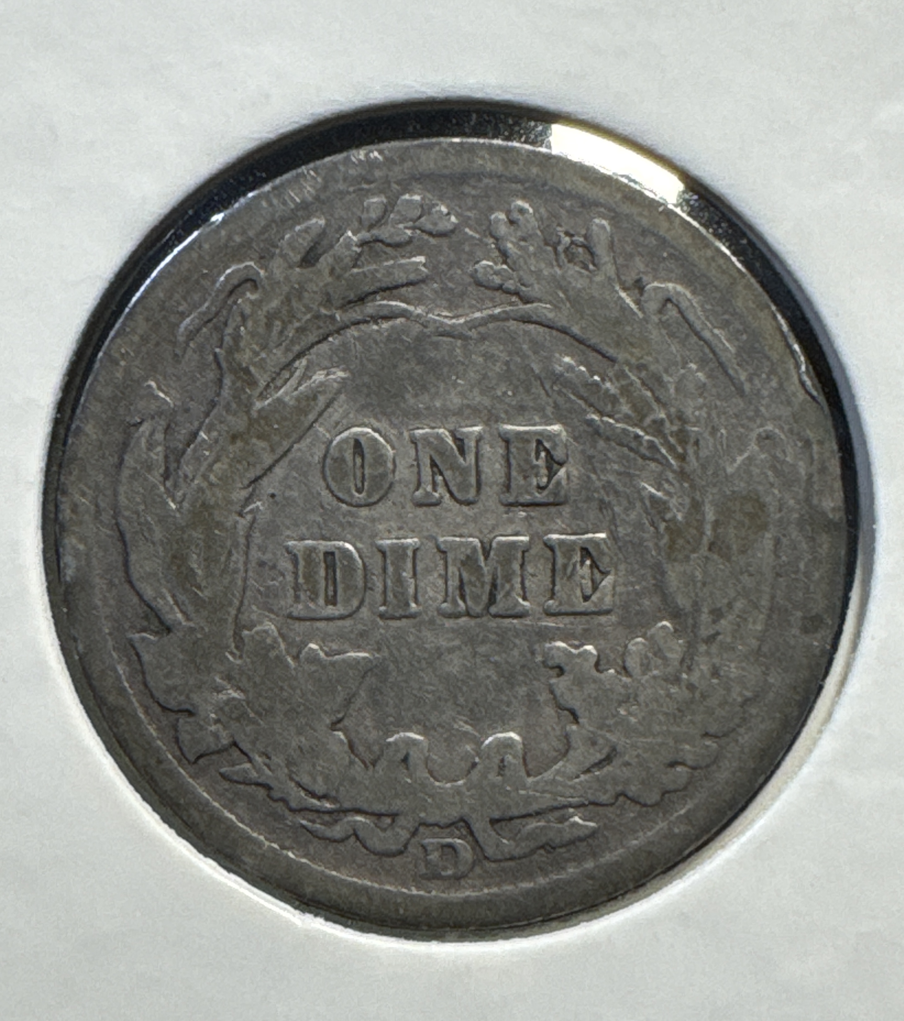 1908-D Barber Dime Ungraded — back