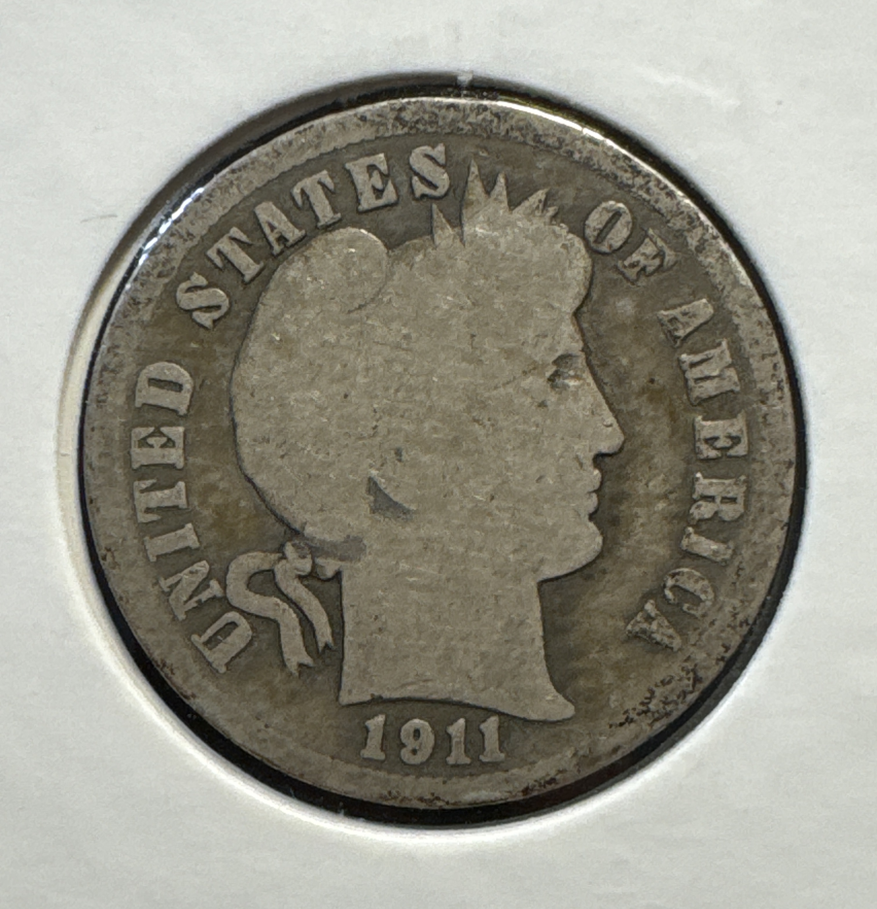 1911-D Barber Dime Ungraded