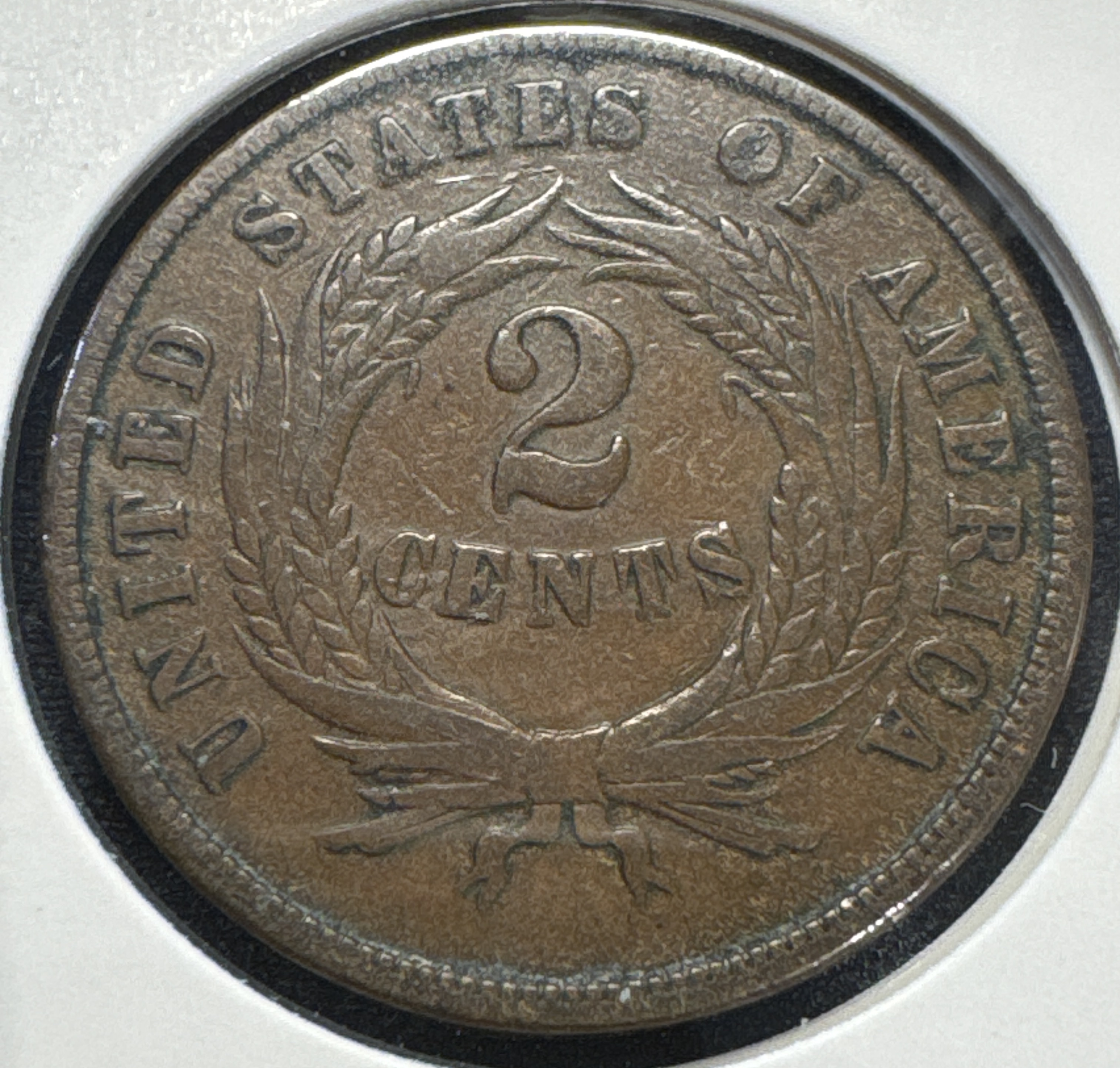 1868-P 2-Cent Piece Ungraded — back