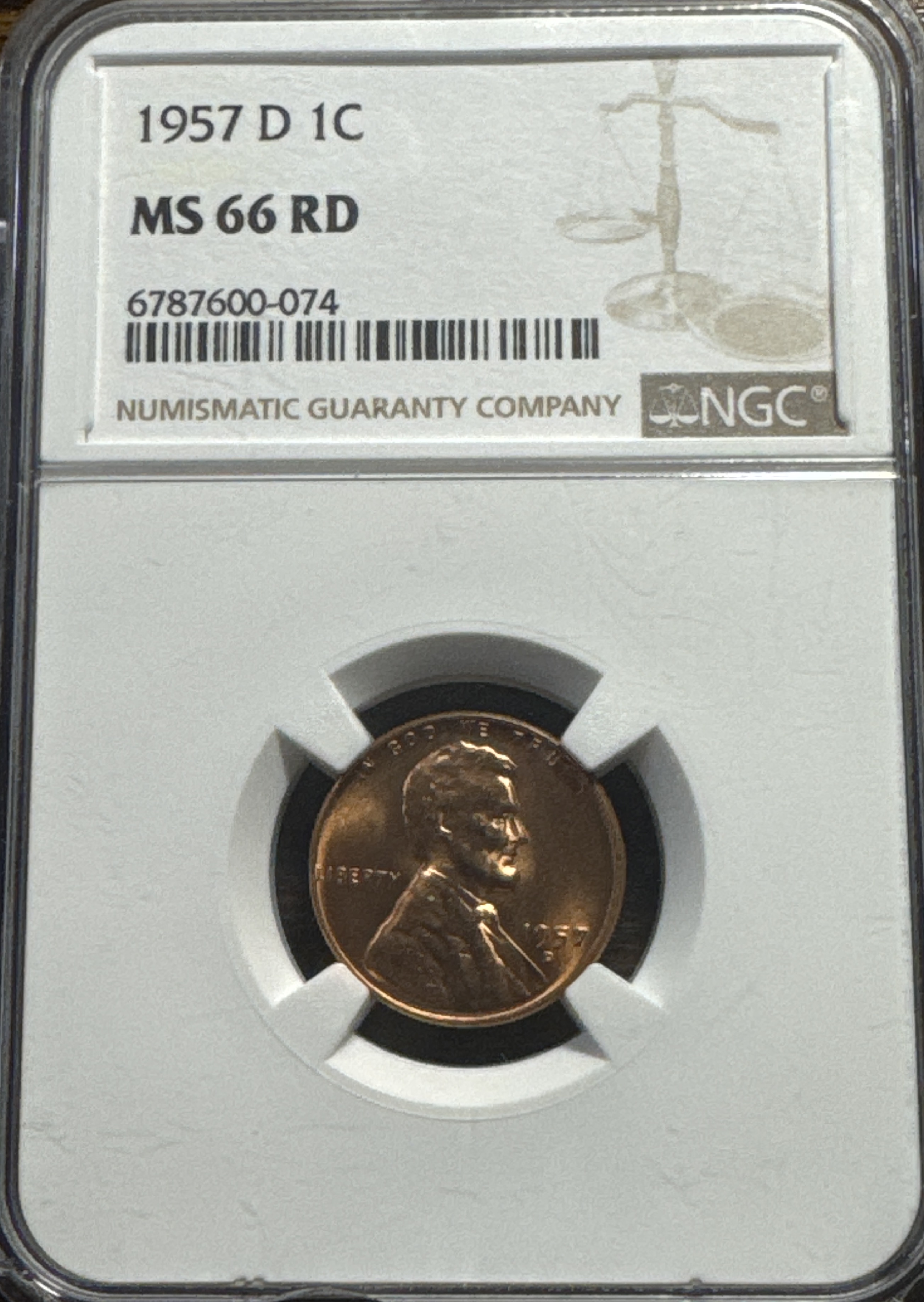 1957-D Lincoln Cent MS66