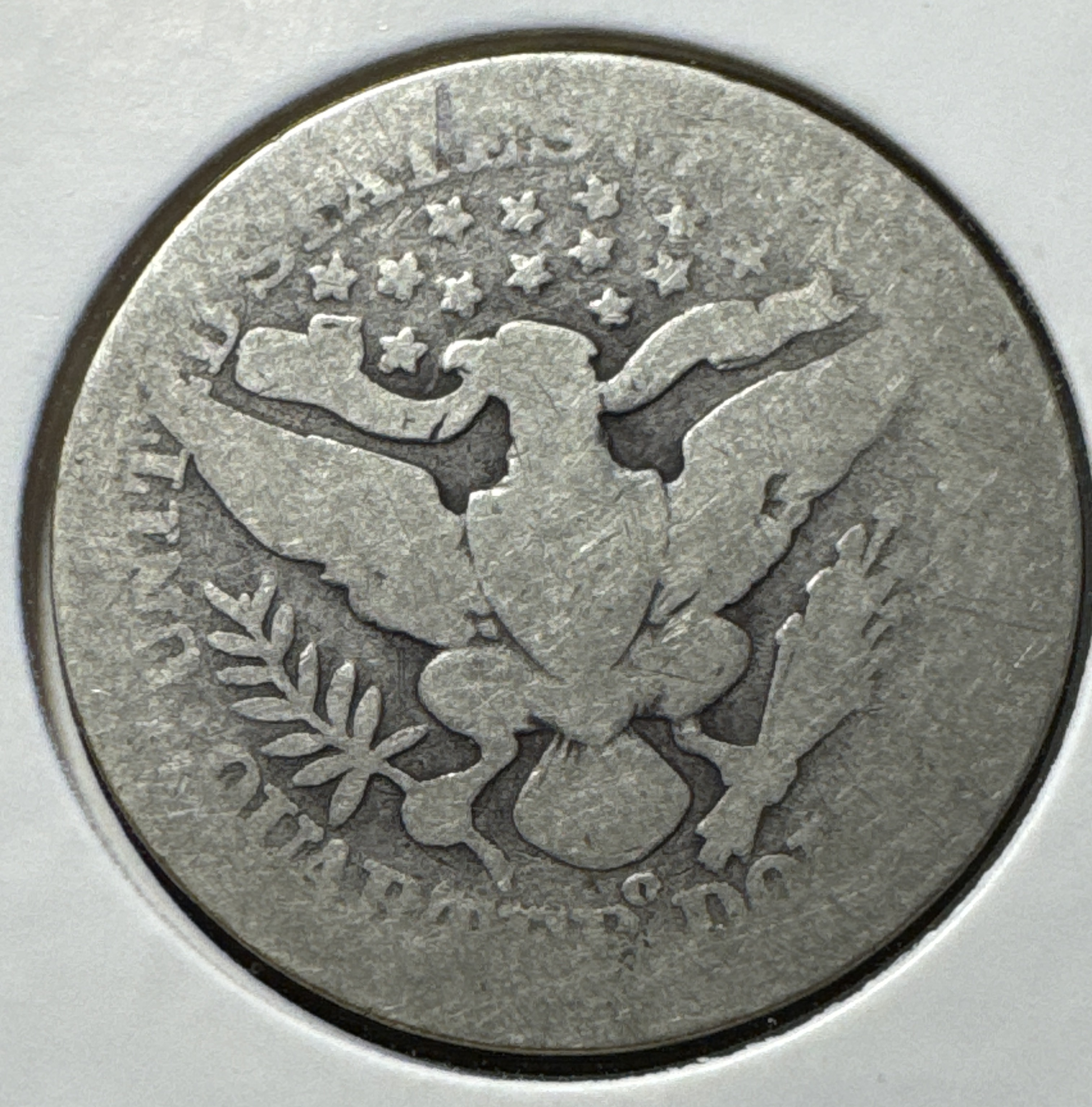 1905-O Barber Quarter Ungraded — back