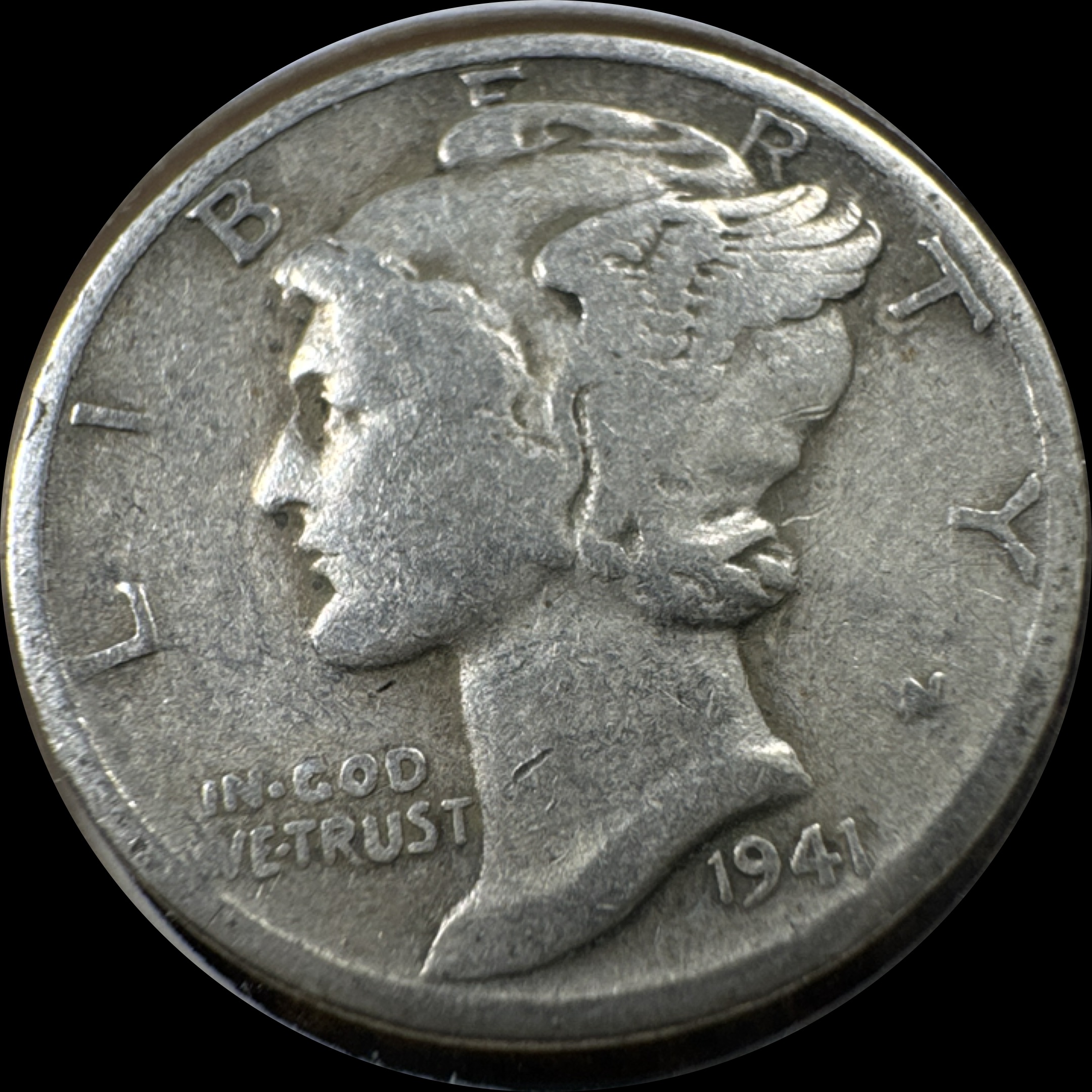 1941-P Mercury Dime Ungraded