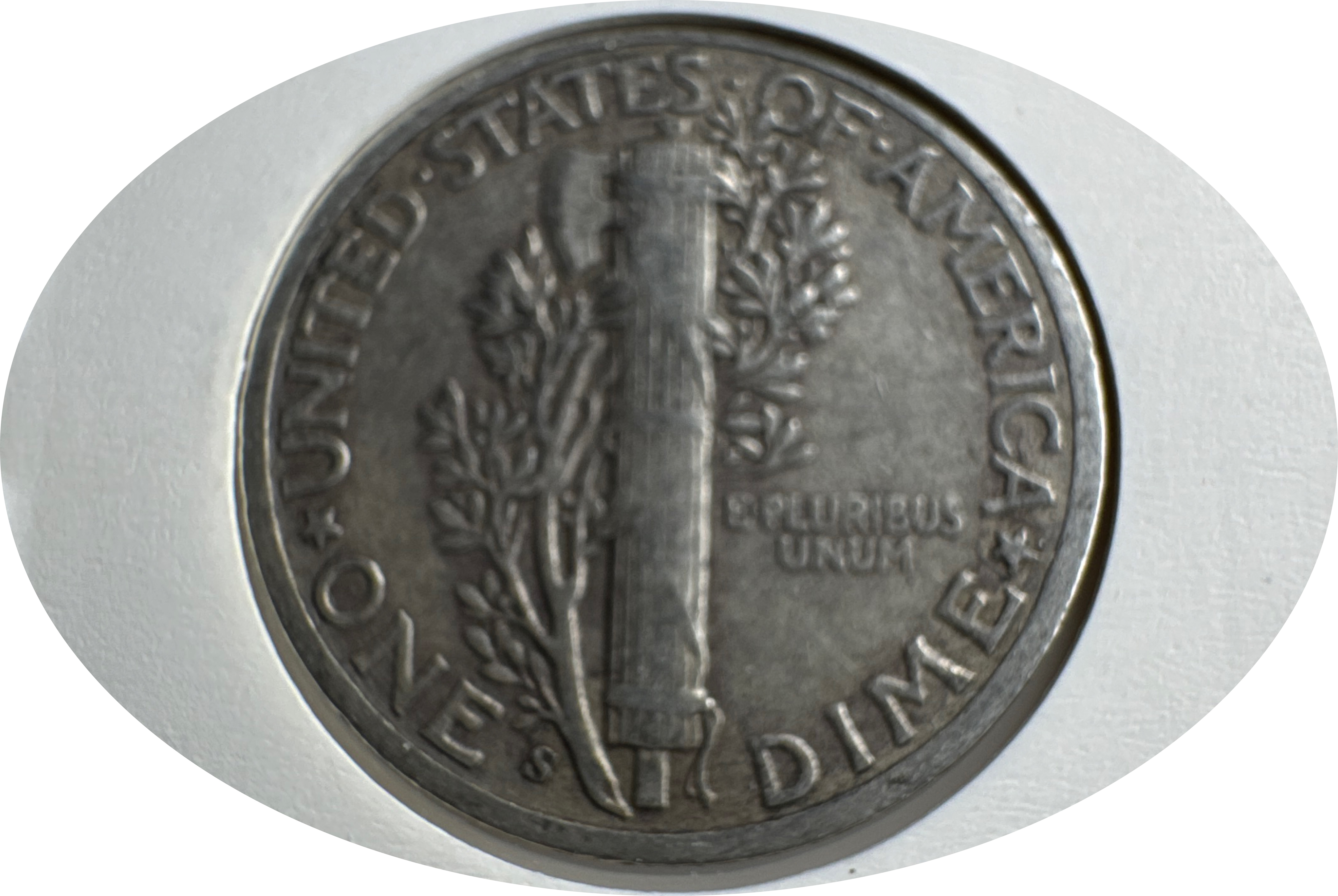 1944-S Mercury Dime Ungraded — back