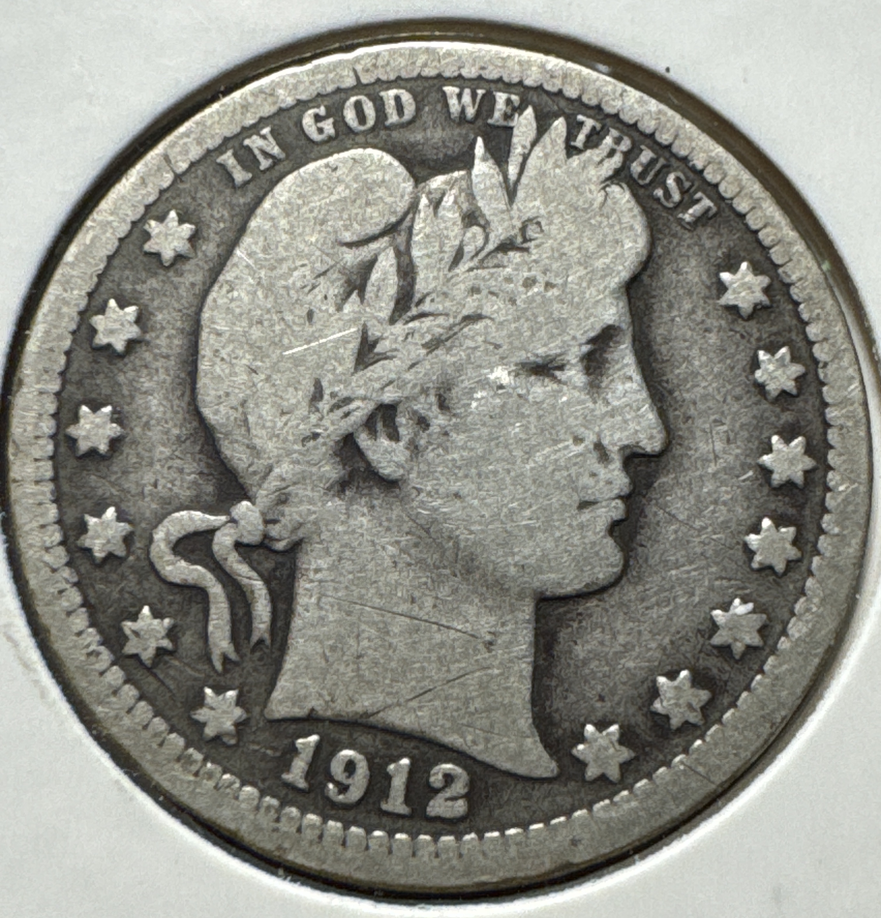 1912-P Barber Quarter Ungraded