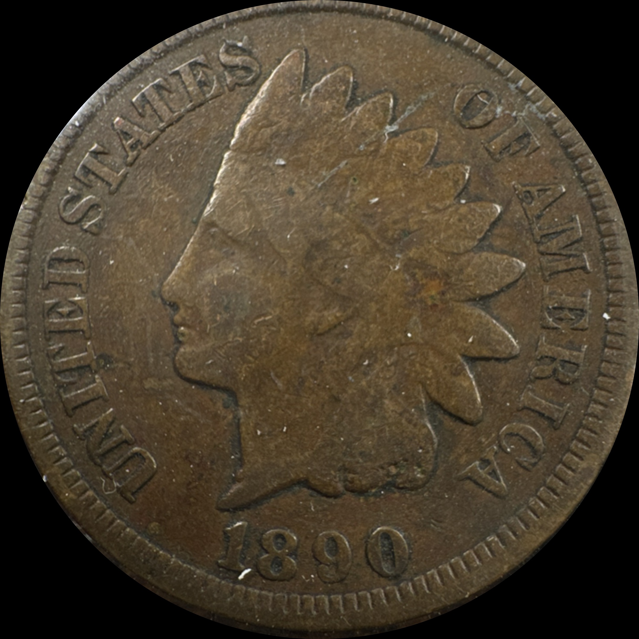 1890-P Indian Head Cent Ungraded