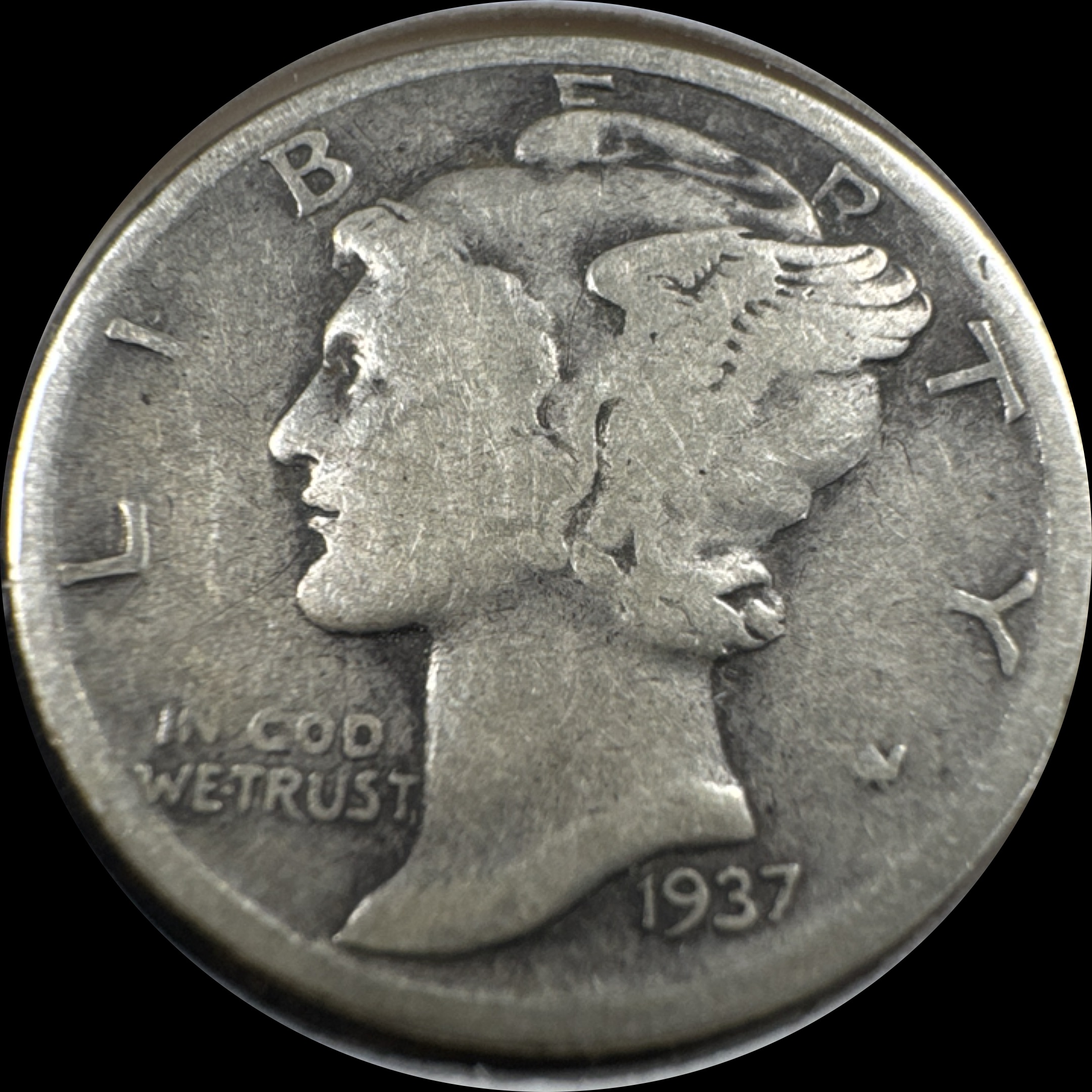 1937-S Mercury Dime Ungraded