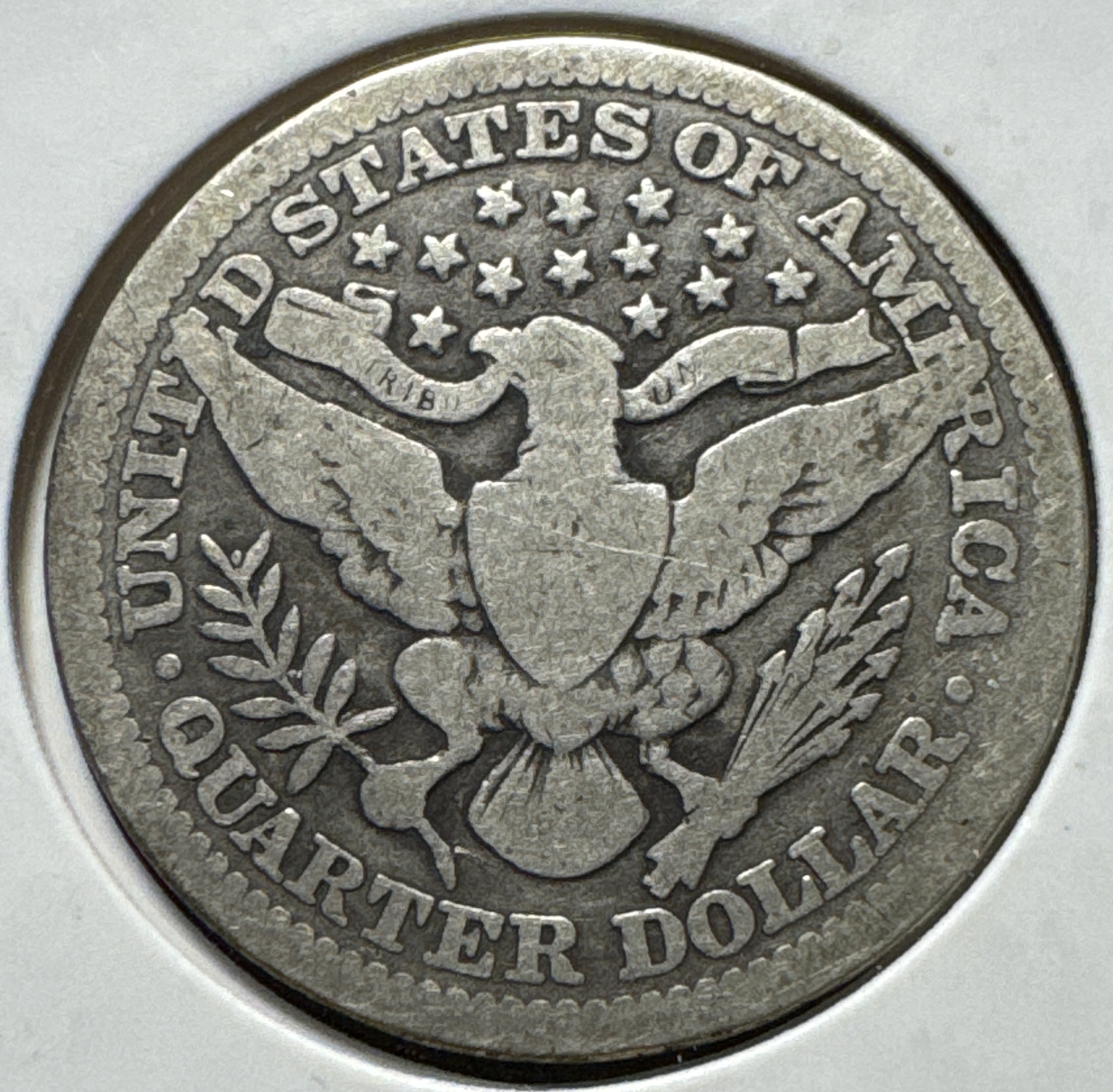 1915-P Barber Quarter Ungraded — back