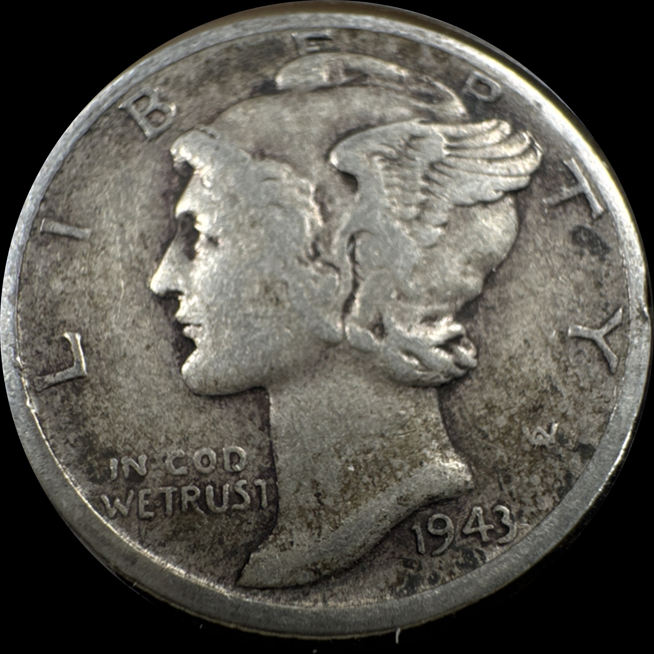1943-D Mercury Dime Ungraded