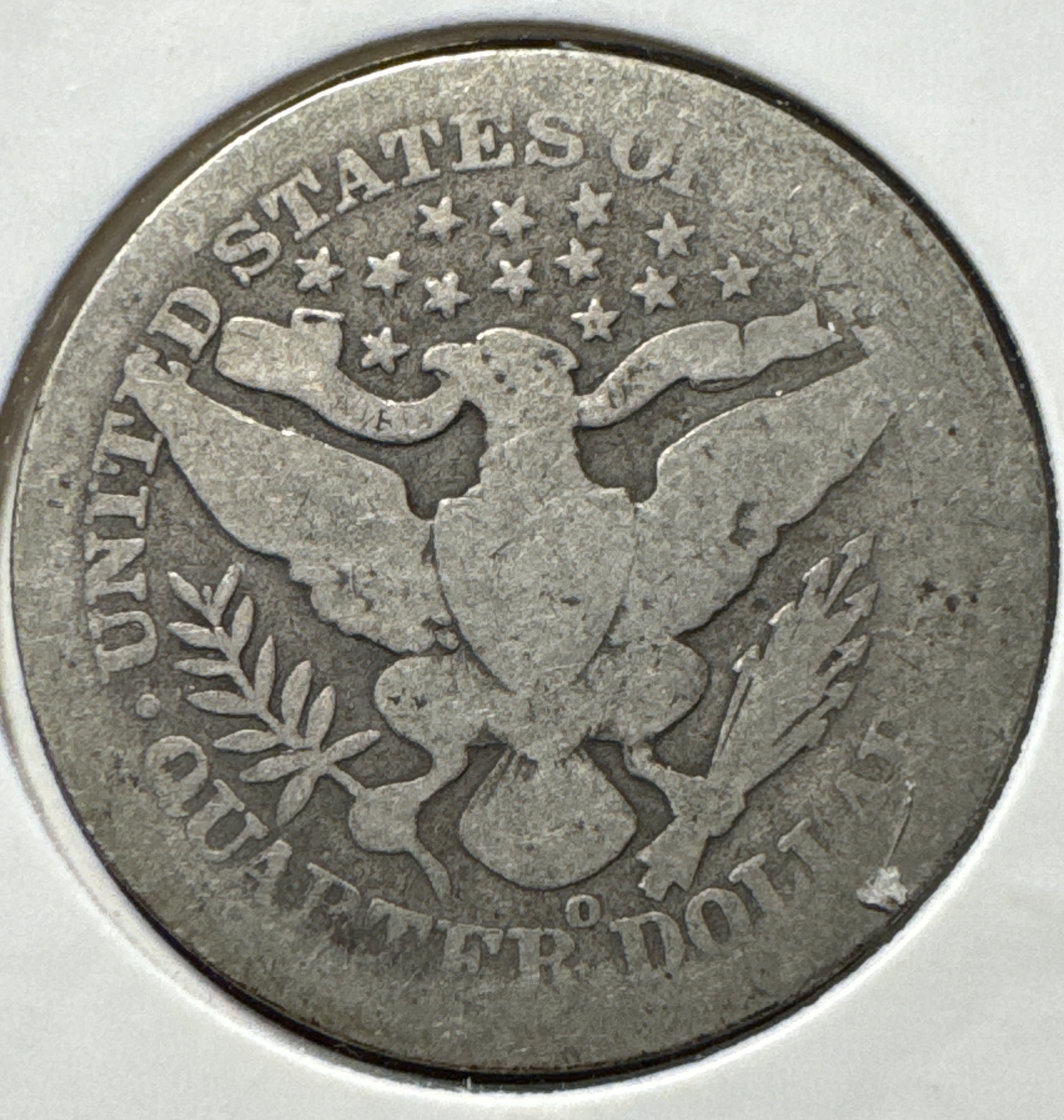 1906-O Barber Quarter Ungraded — back