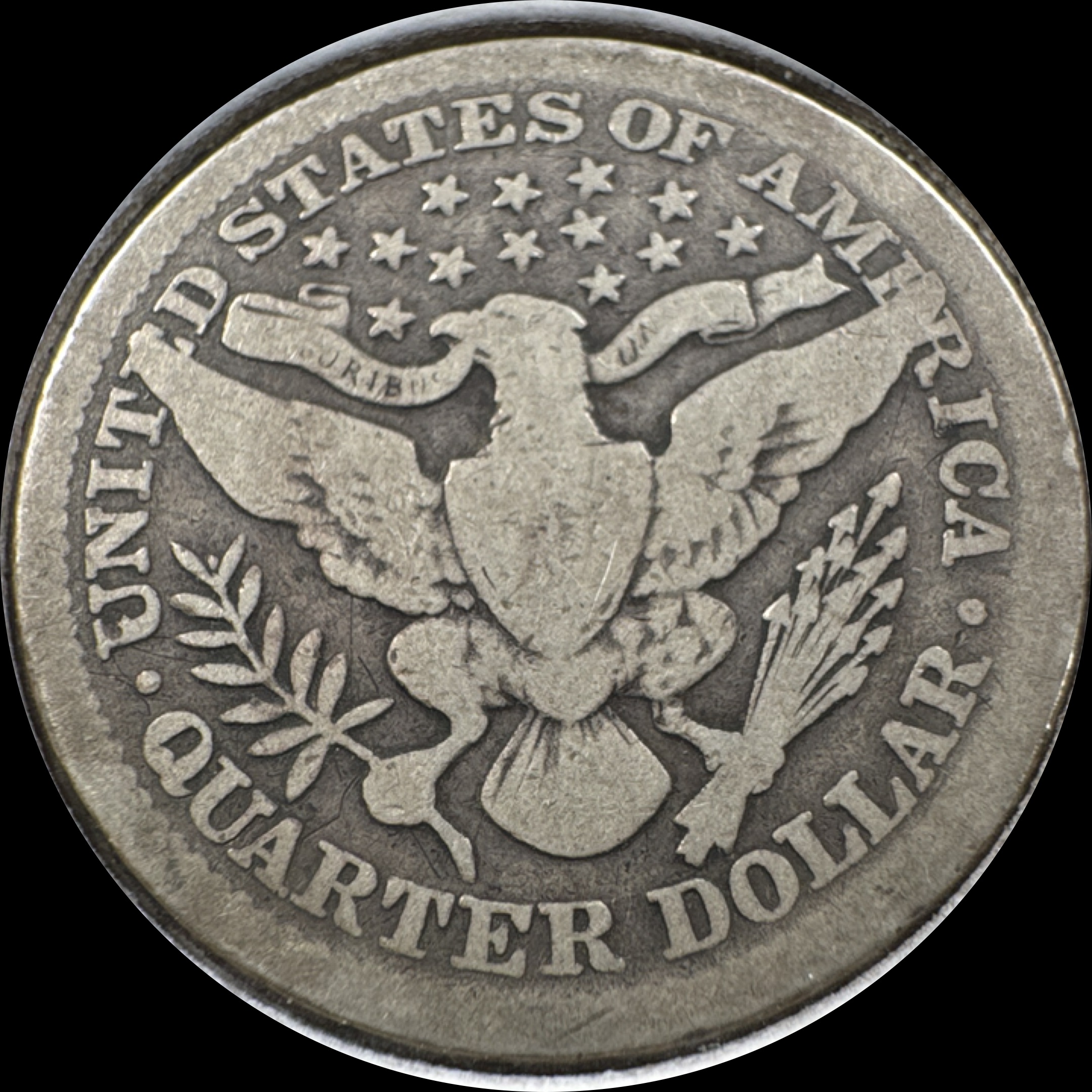 1904-P Barber Quarter Ungraded — back
