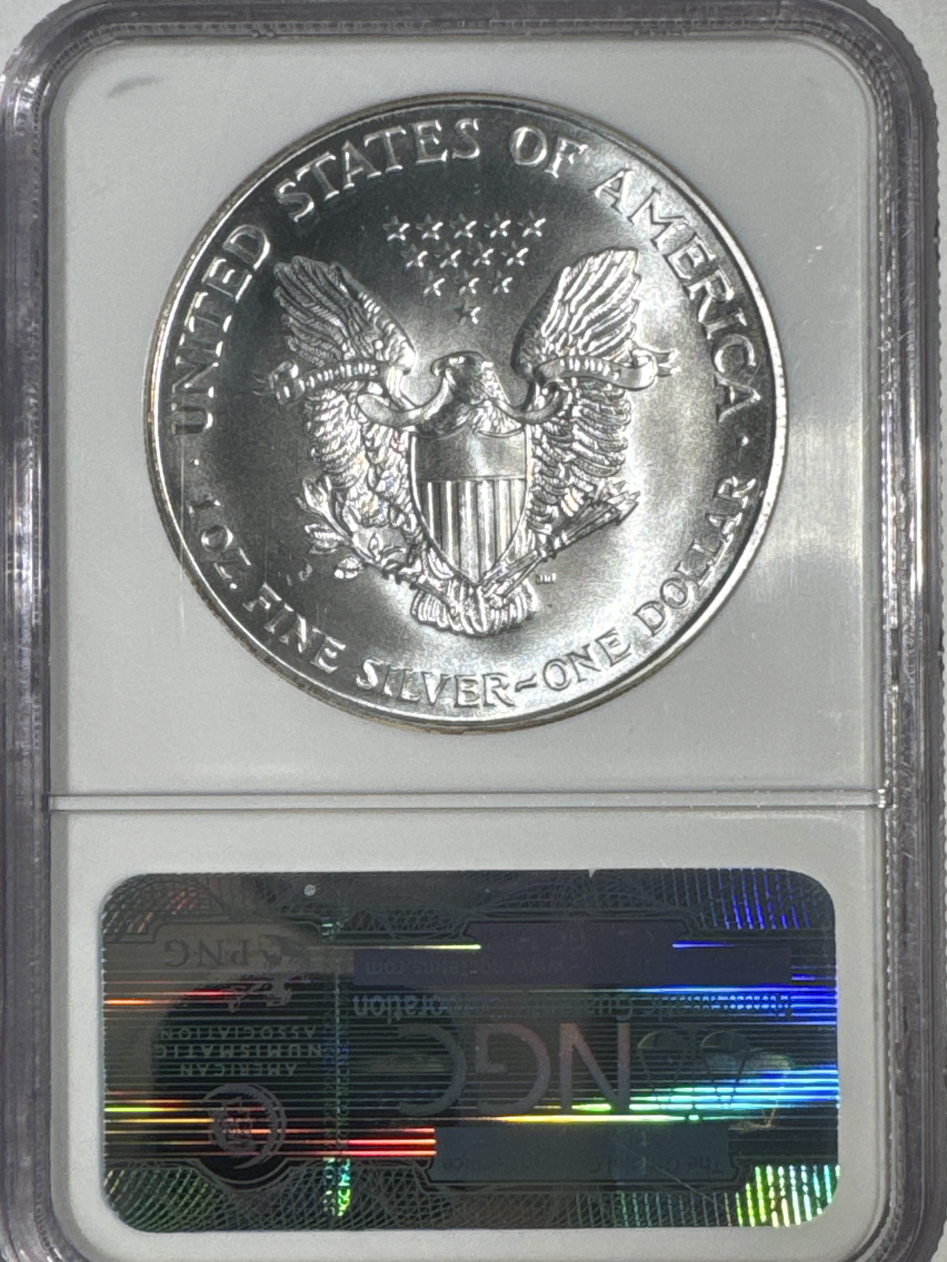 1994-P American Silver Eagle MS69 — back
