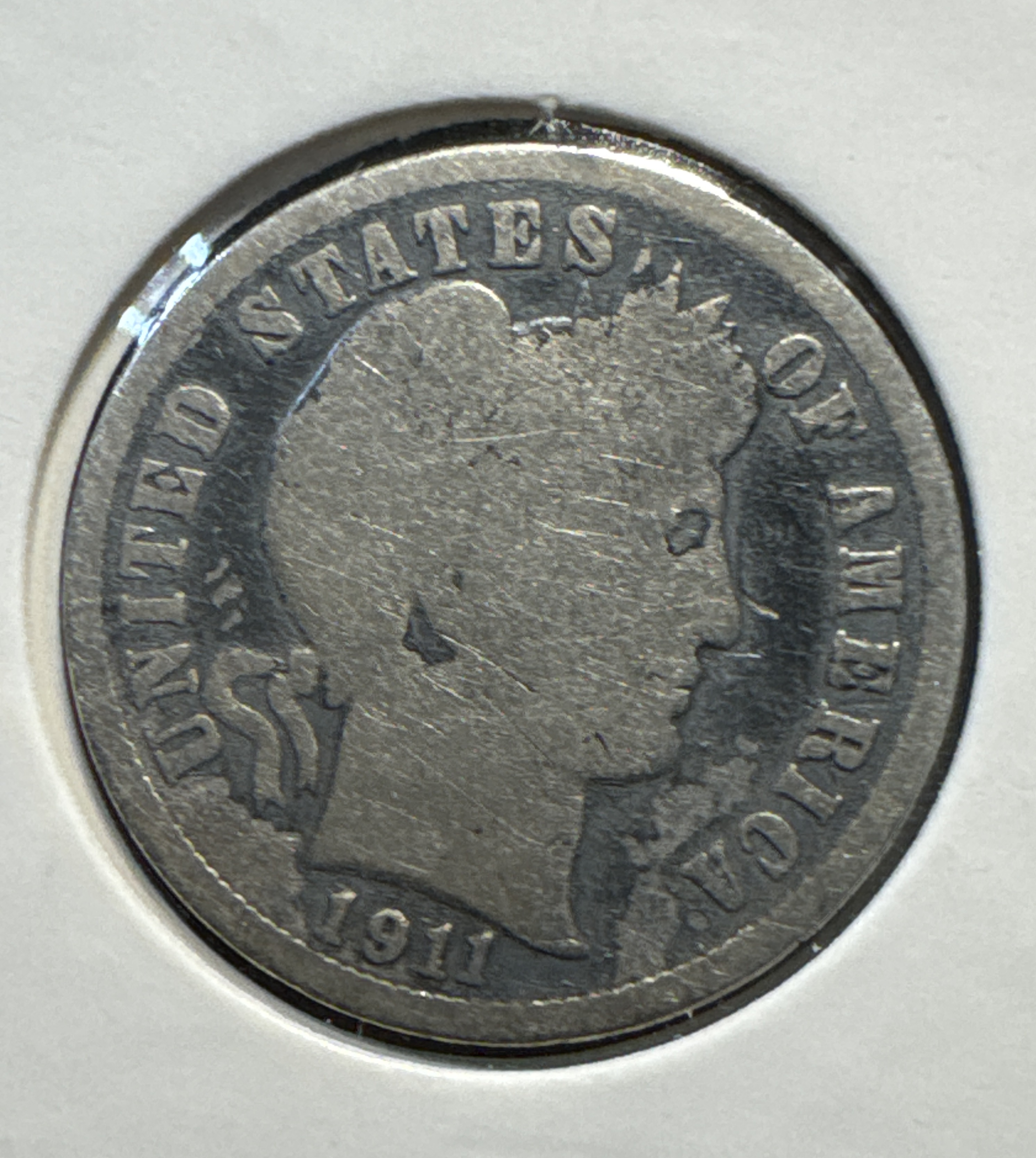 1911-S Barber Dime Ungraded