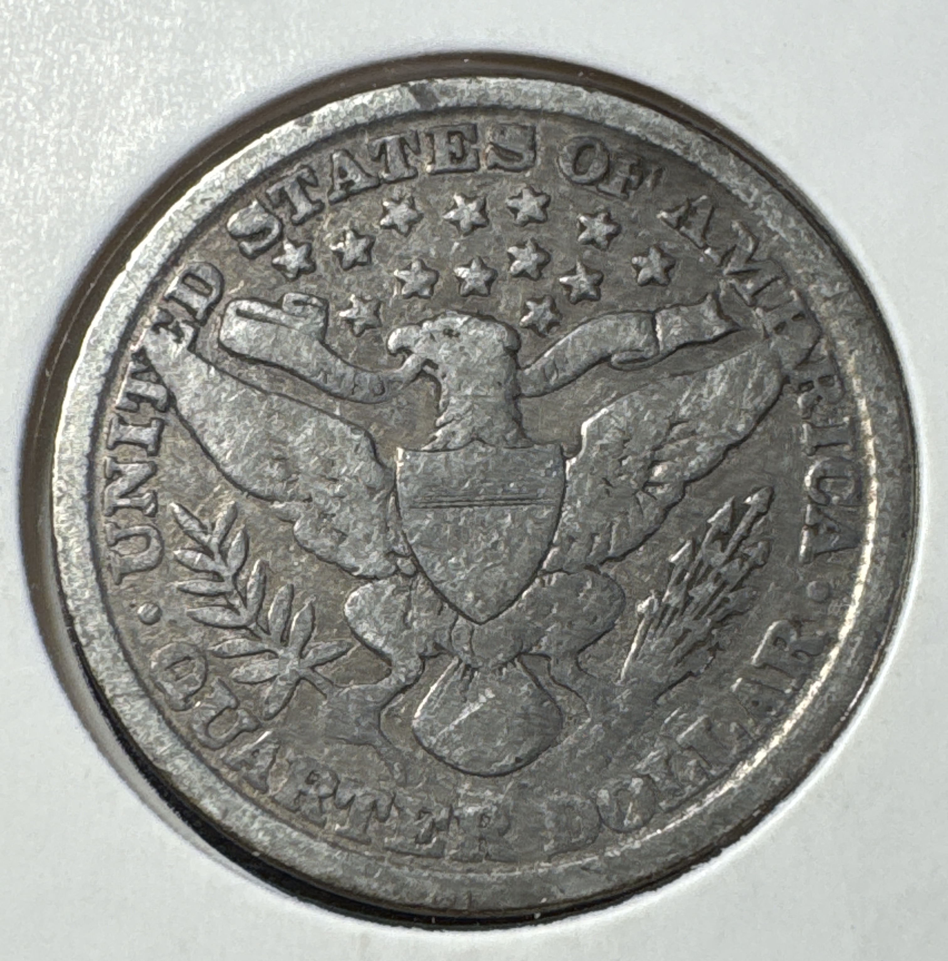 1892-P Barber Quarter Ungraded — back